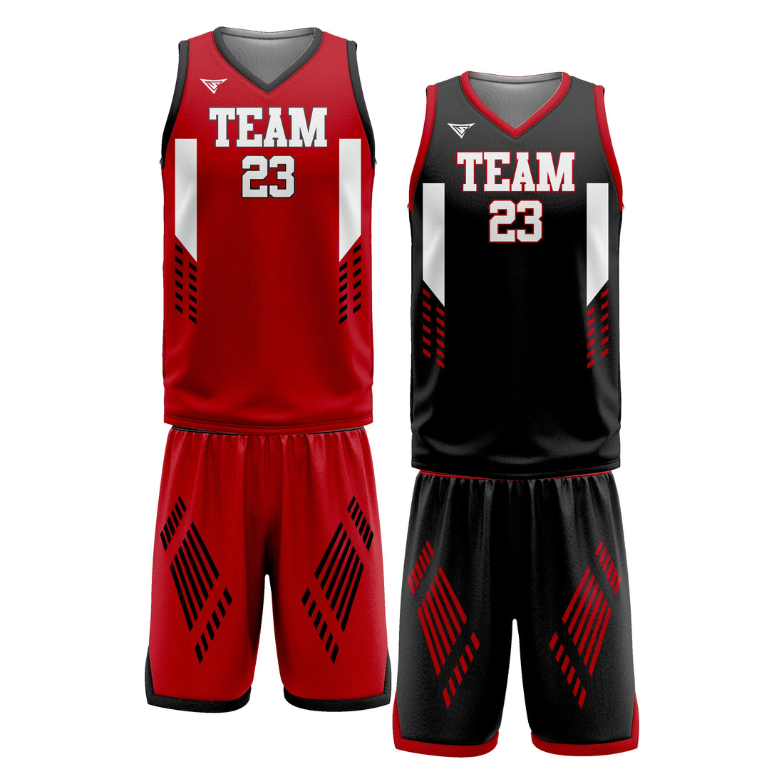 Custom Red Black White Double Side Basketball Uniform Set | Sports Custom Uniform