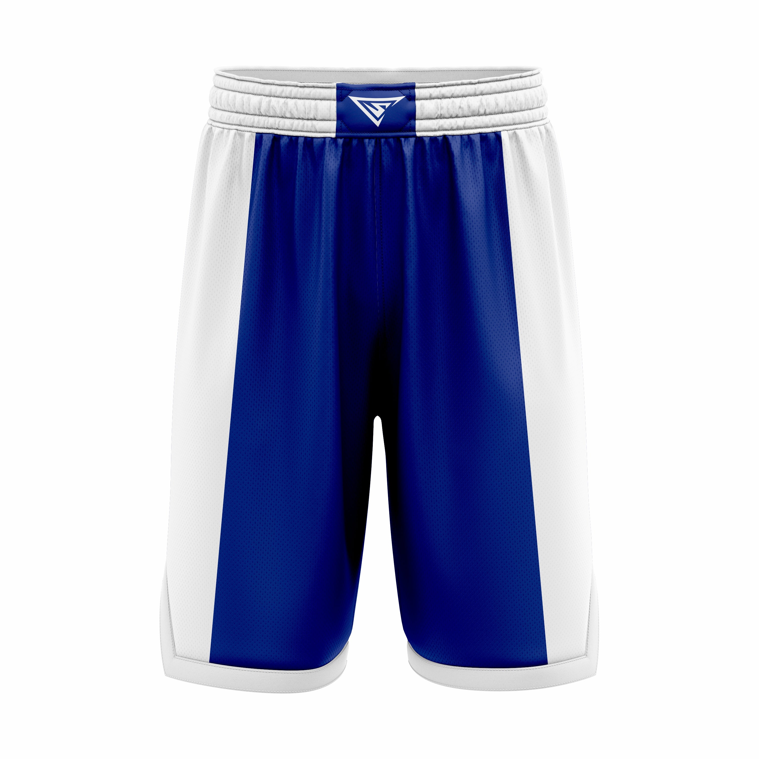 Custom White & Blue Authentic Basketball Shorts