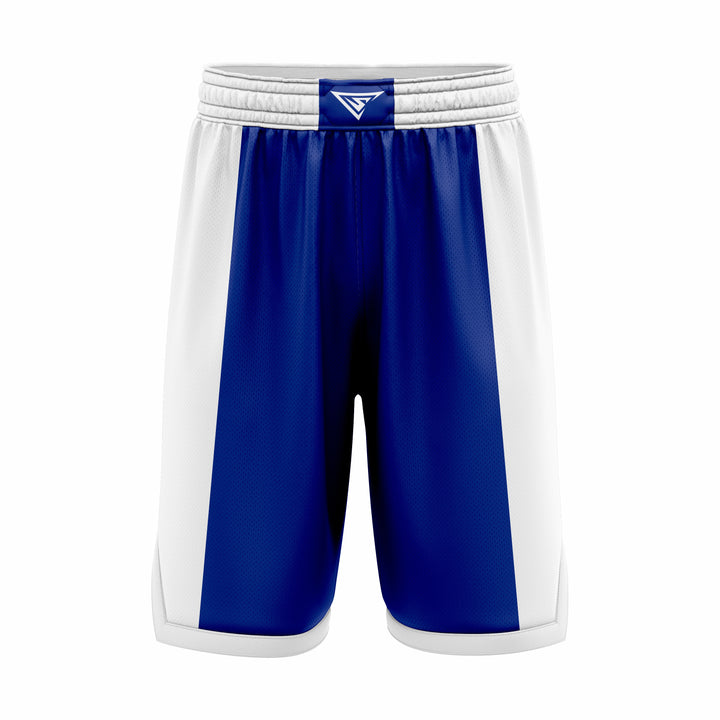 Custom White & Blue Authentic Basketball Shorts