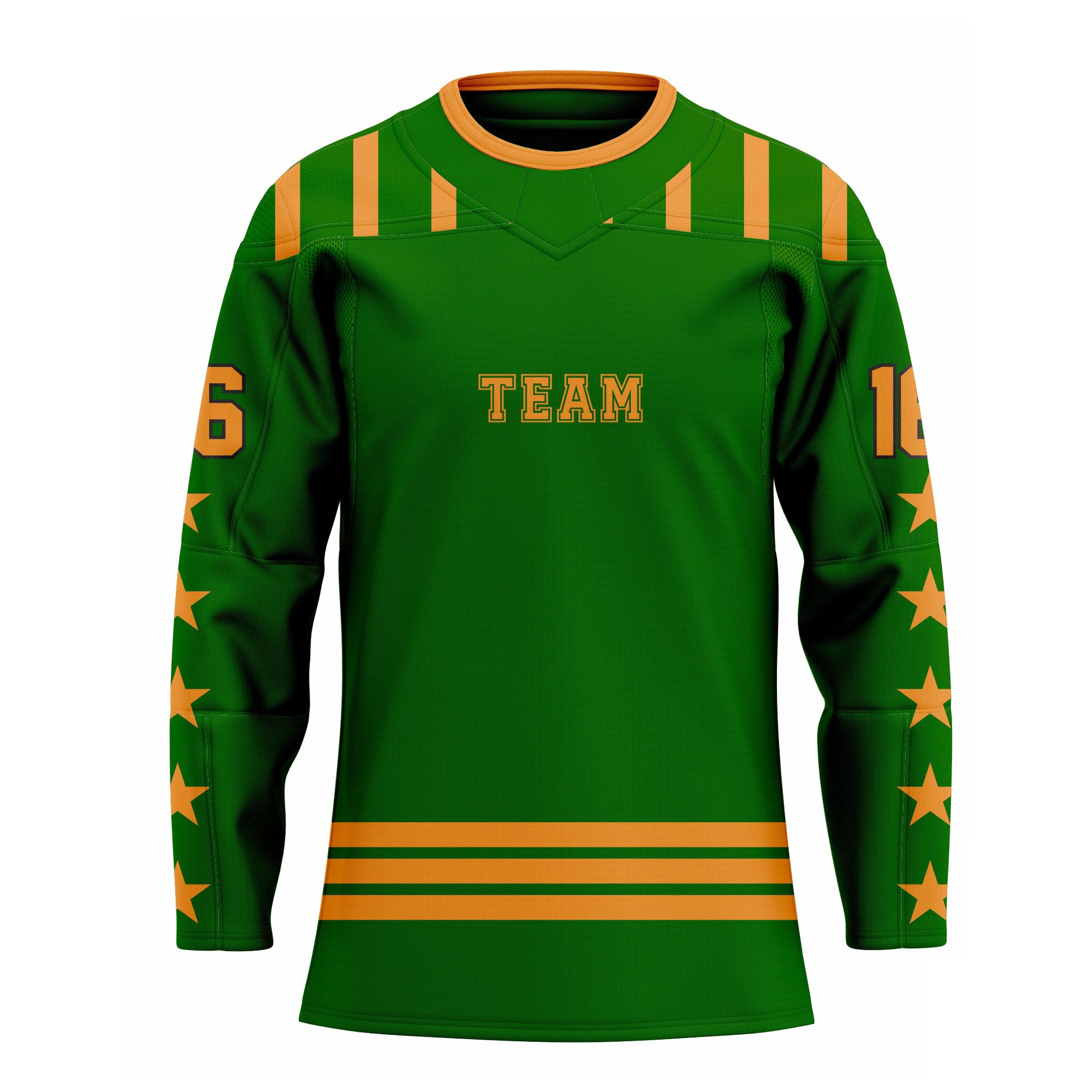CUSTOM FOREST GREEN YELLOW HOCKEY JERSEY