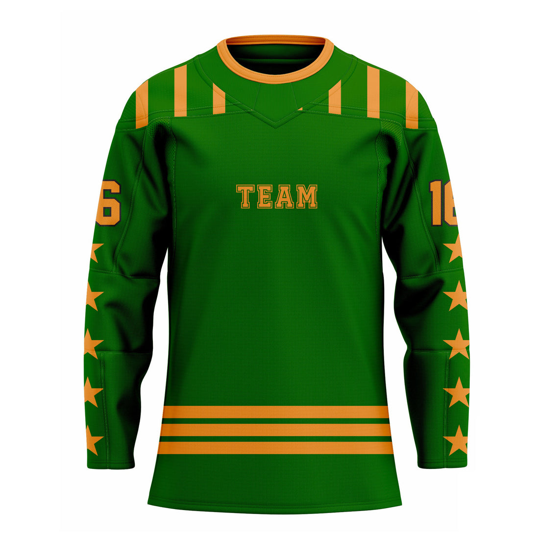 CUSTOM FOREST GREEN YELLOW HOCKEY JERSEY