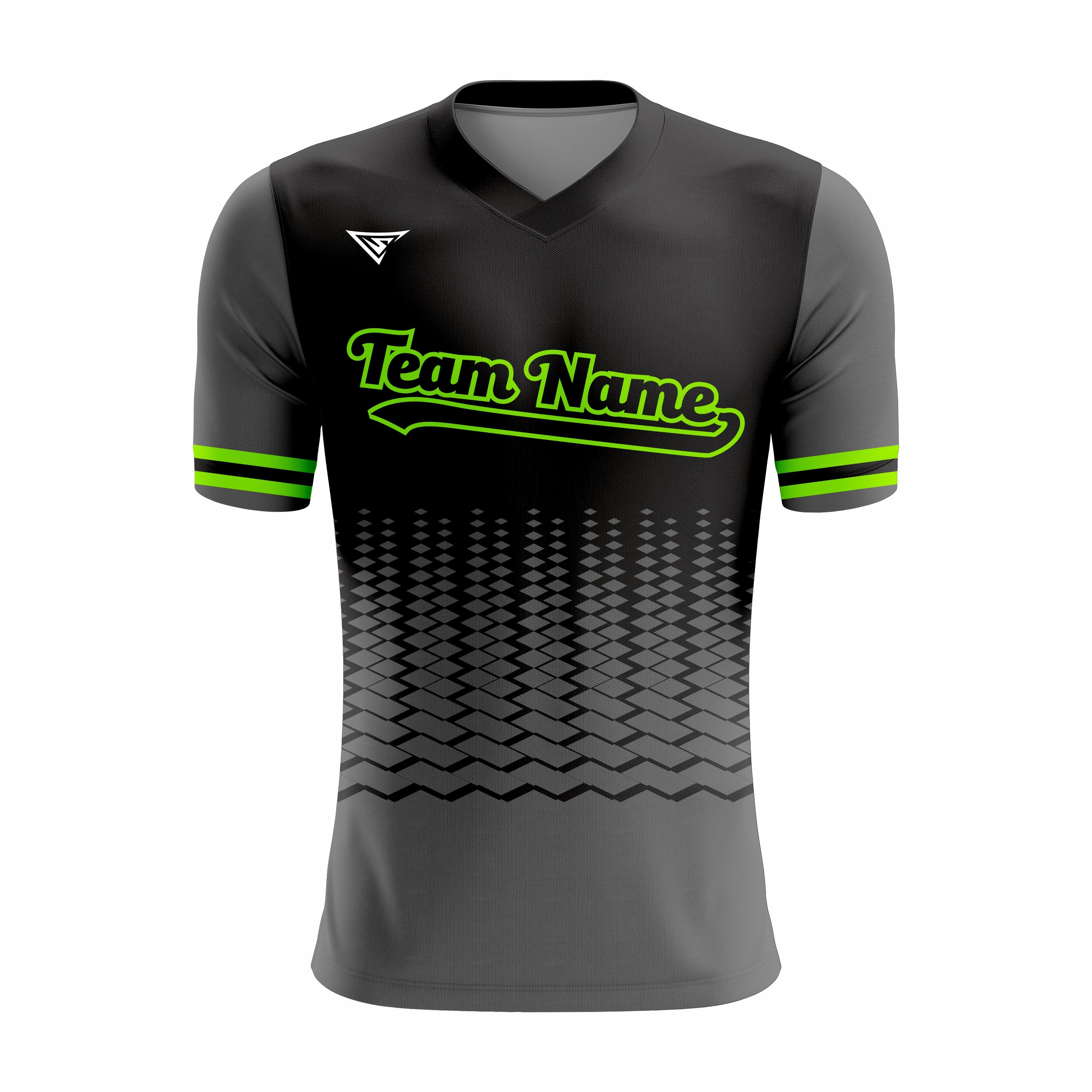 Custom Black & Green V-Neck Softball Jerseys