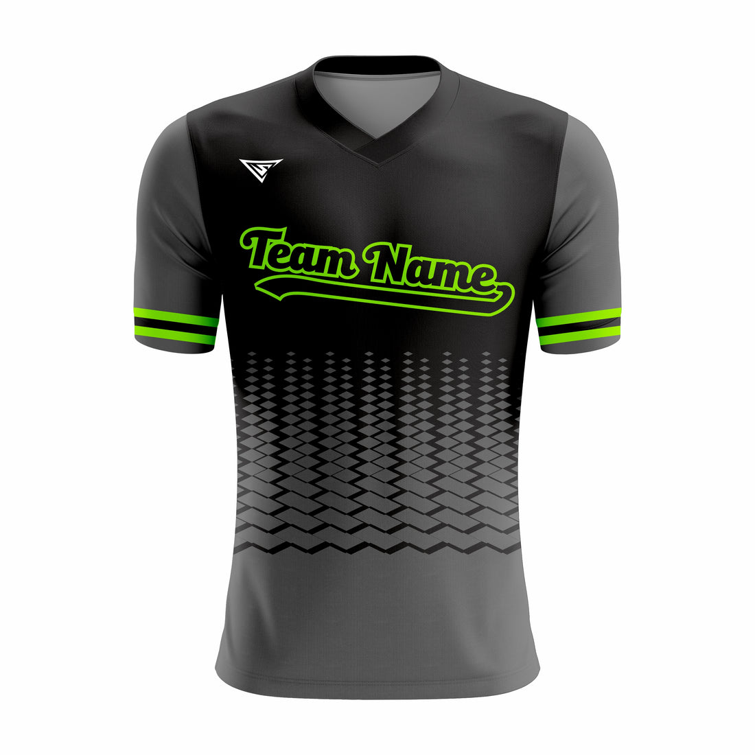 Custom Black & Green V-Neck Softball Jerseys