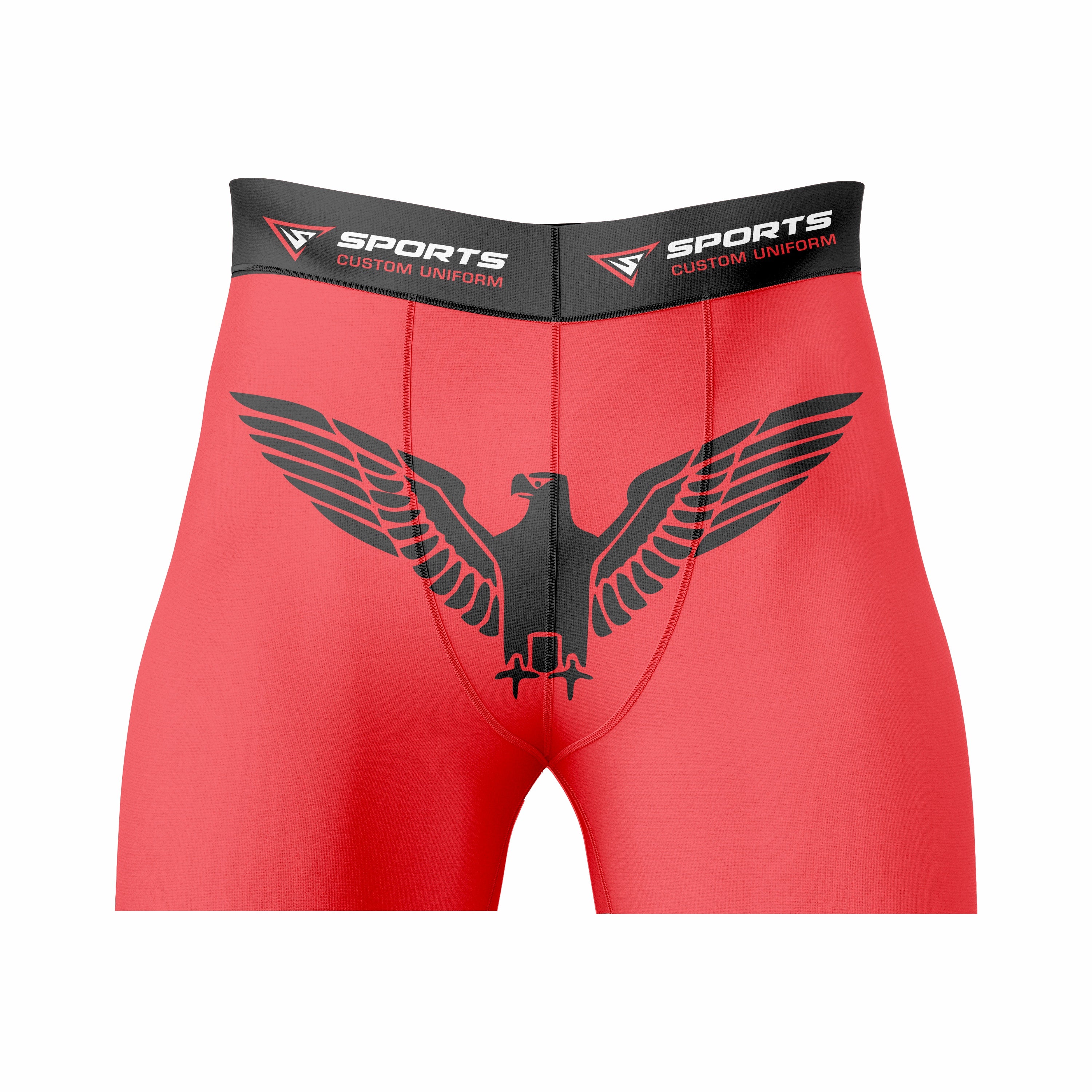 Custom Red Black Authentic Compression Short