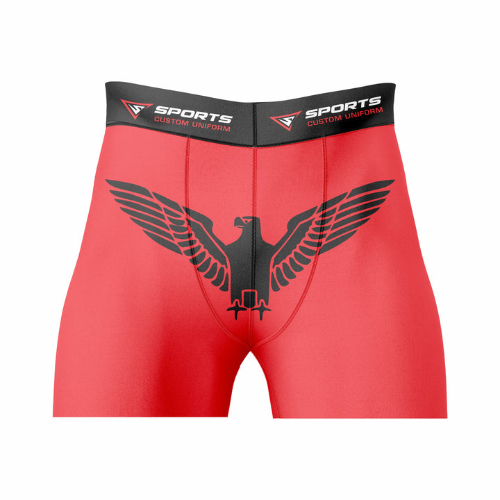 Custom Red Black Authentic Compression Short