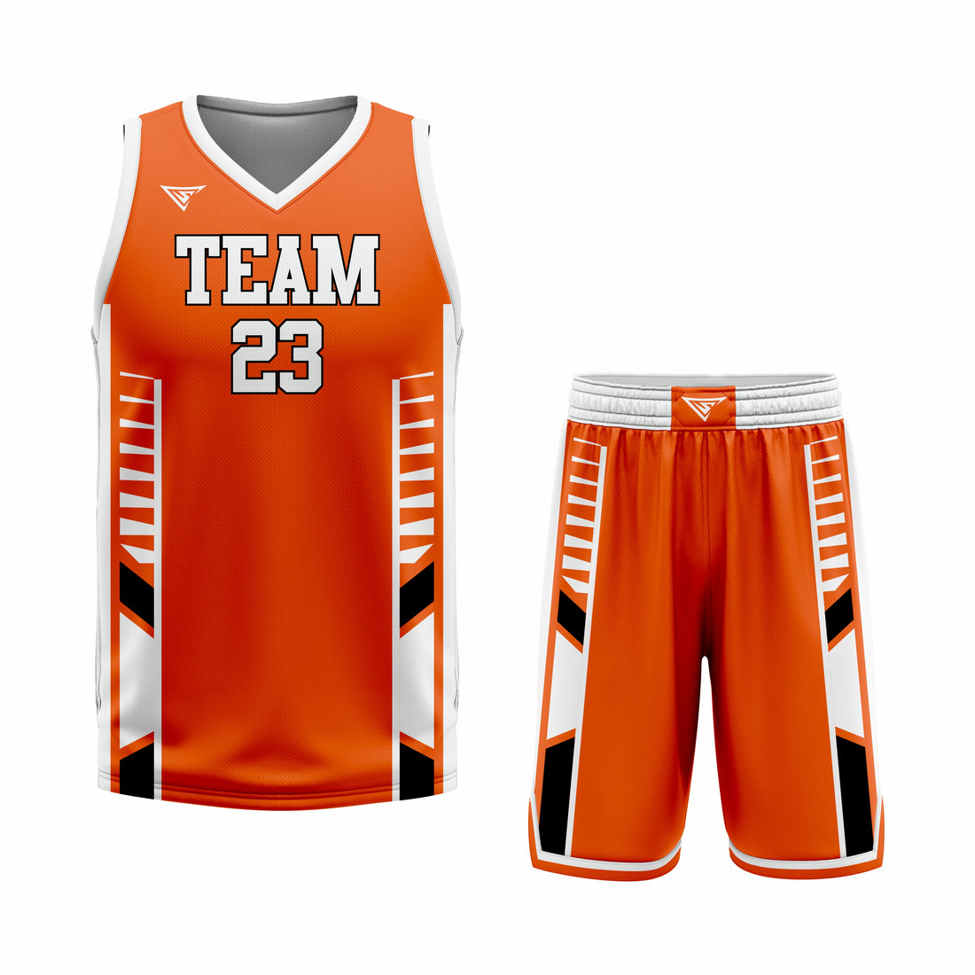 Custom Orange Grey White Basketball Uniform Set | Sports Custom Uniform
