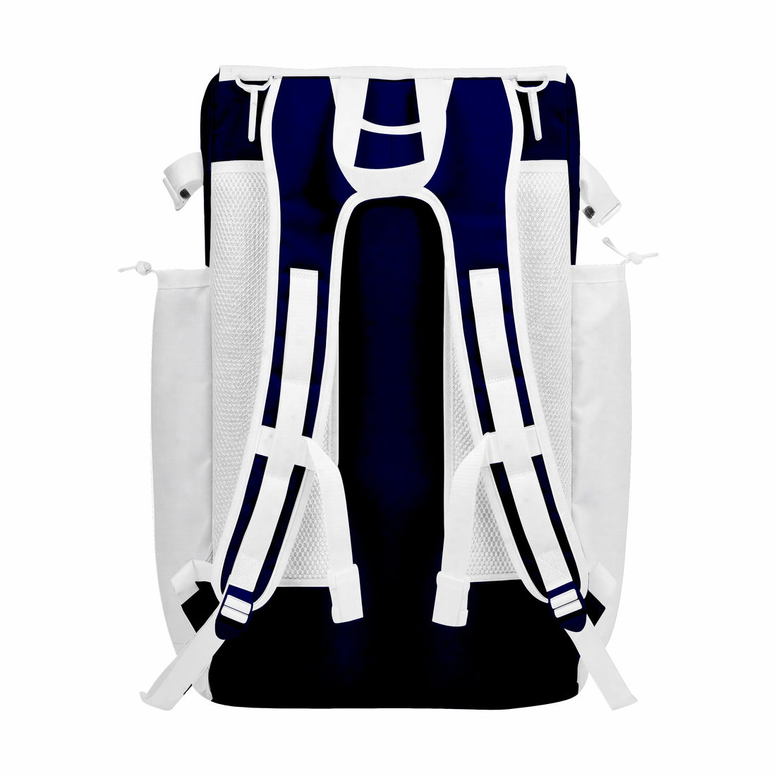 CUSTOM DARK BLUE, WHITE & GREY ELITE BASEBALL/SOFTBALL BACKPACKS