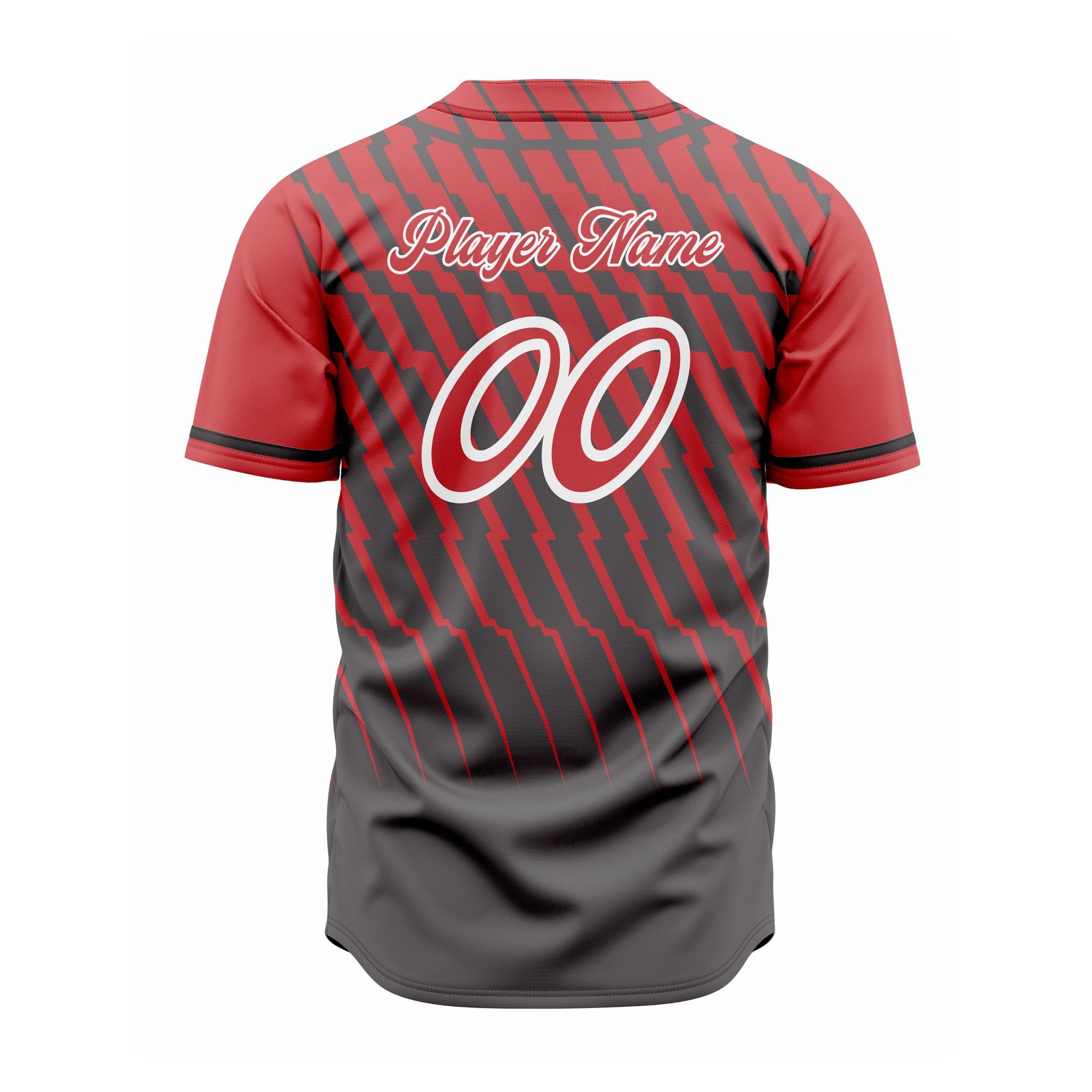 CUSTOM BLACK RED BASEBALL JERSEY