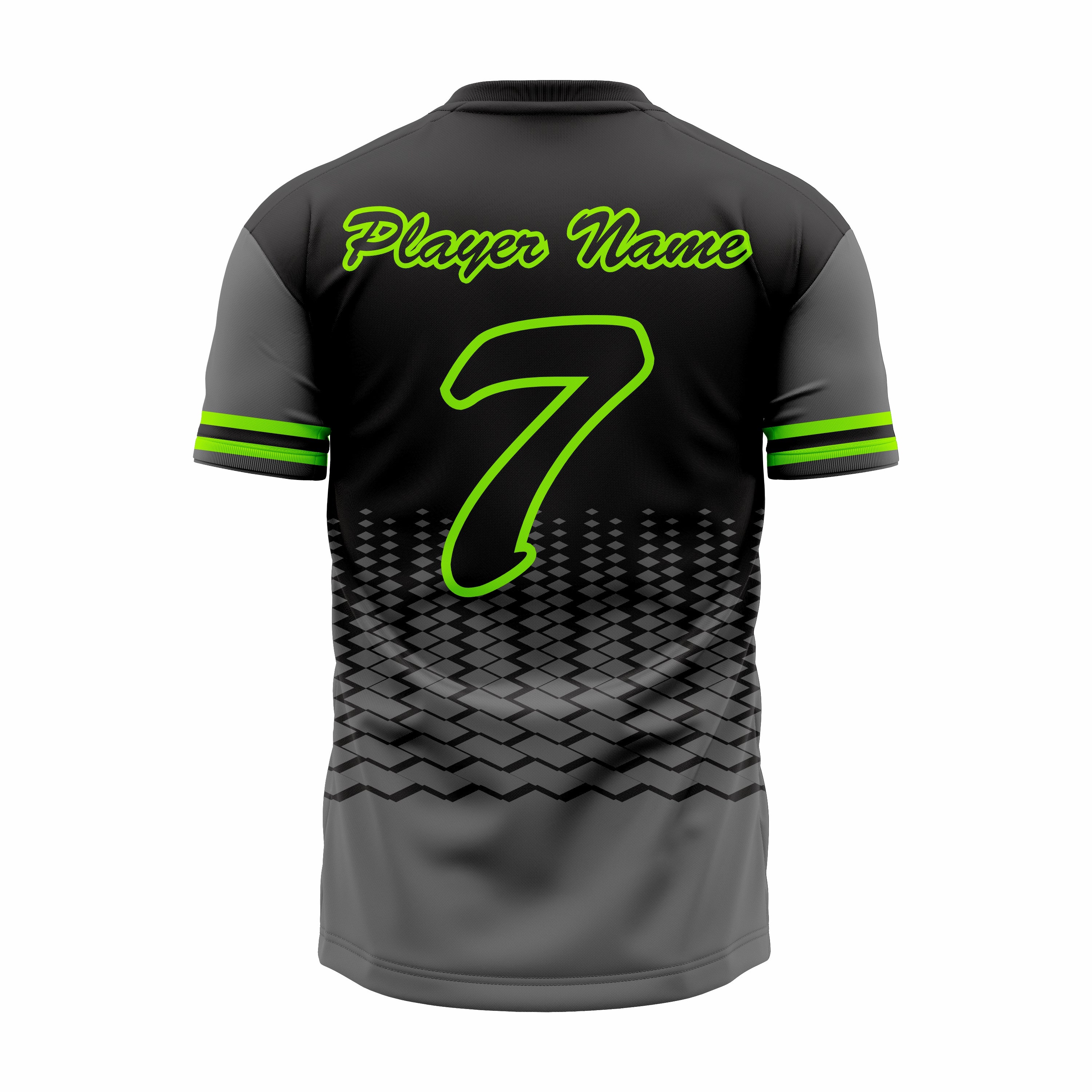 Custom Black & Green V-Neck Softball Jerseys