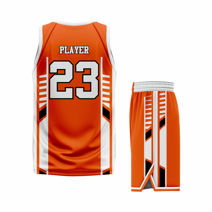 Custom Orange Grey White Basketball Uniform Set | Sports Custom Uniform
