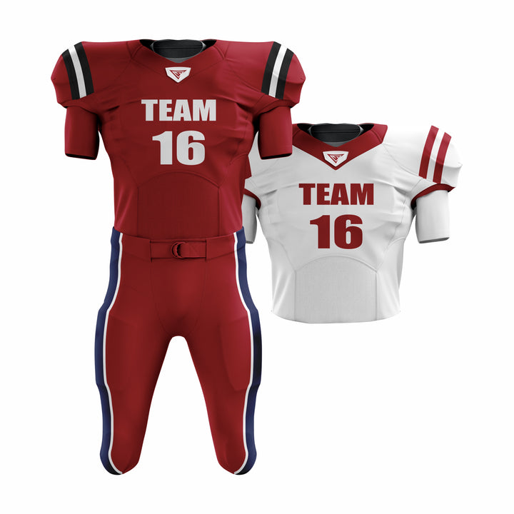 CUSTOM RED, WHITE & BLACK AMERICAN FOOTBALL TEAM UNIFORM PACKAGE PRO