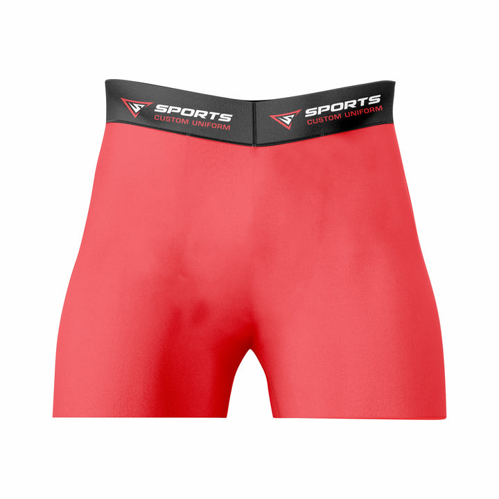Custom Red Black Authentic Compression Short