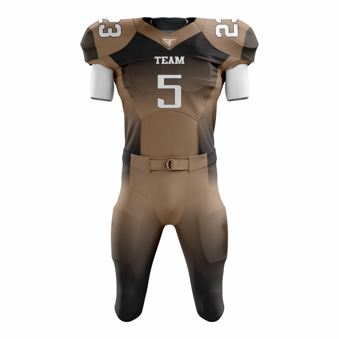 Custom Mustard Black American Football Uniforms with Integrated Pads