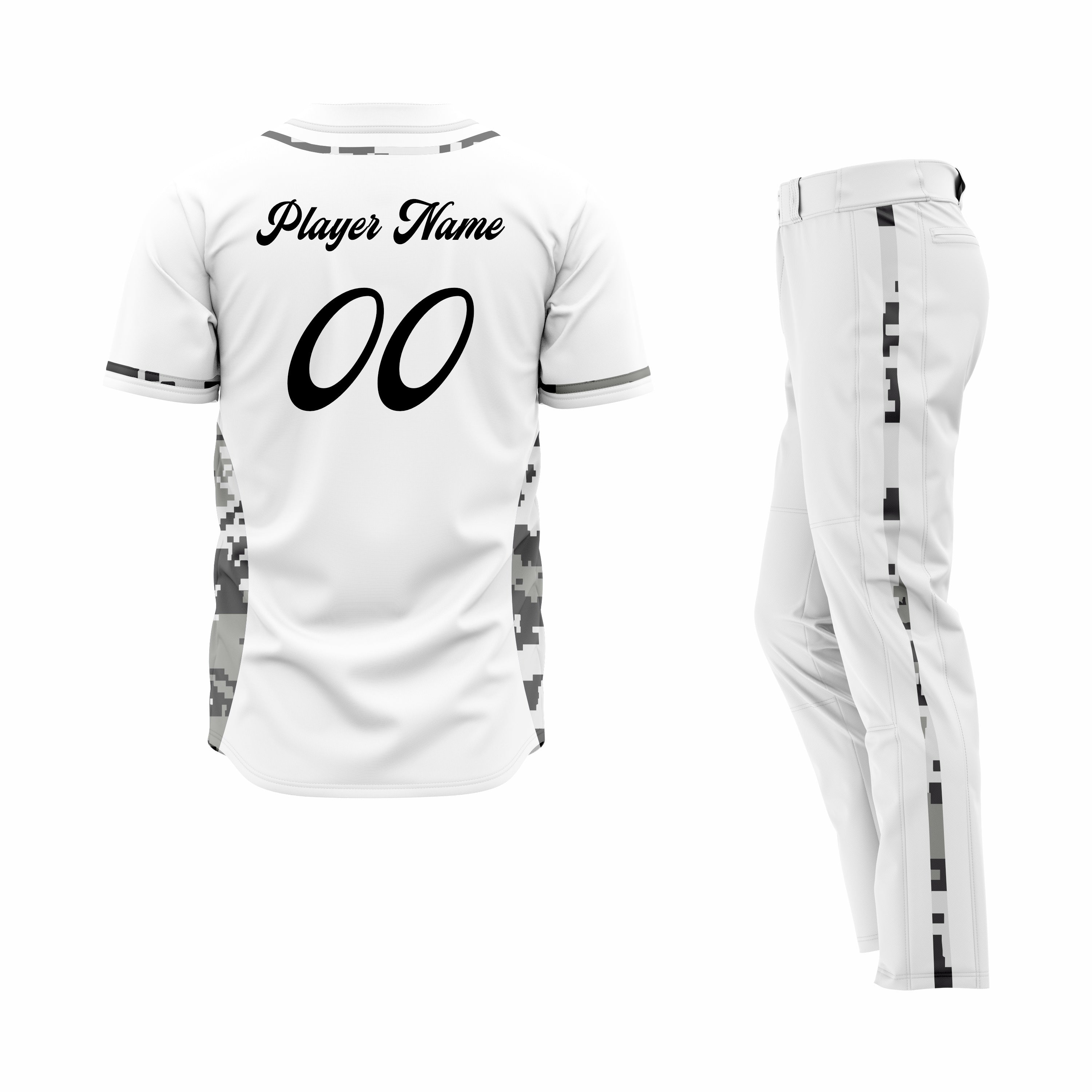 CUSTOM WHITE BASEBALL UNIFORM
