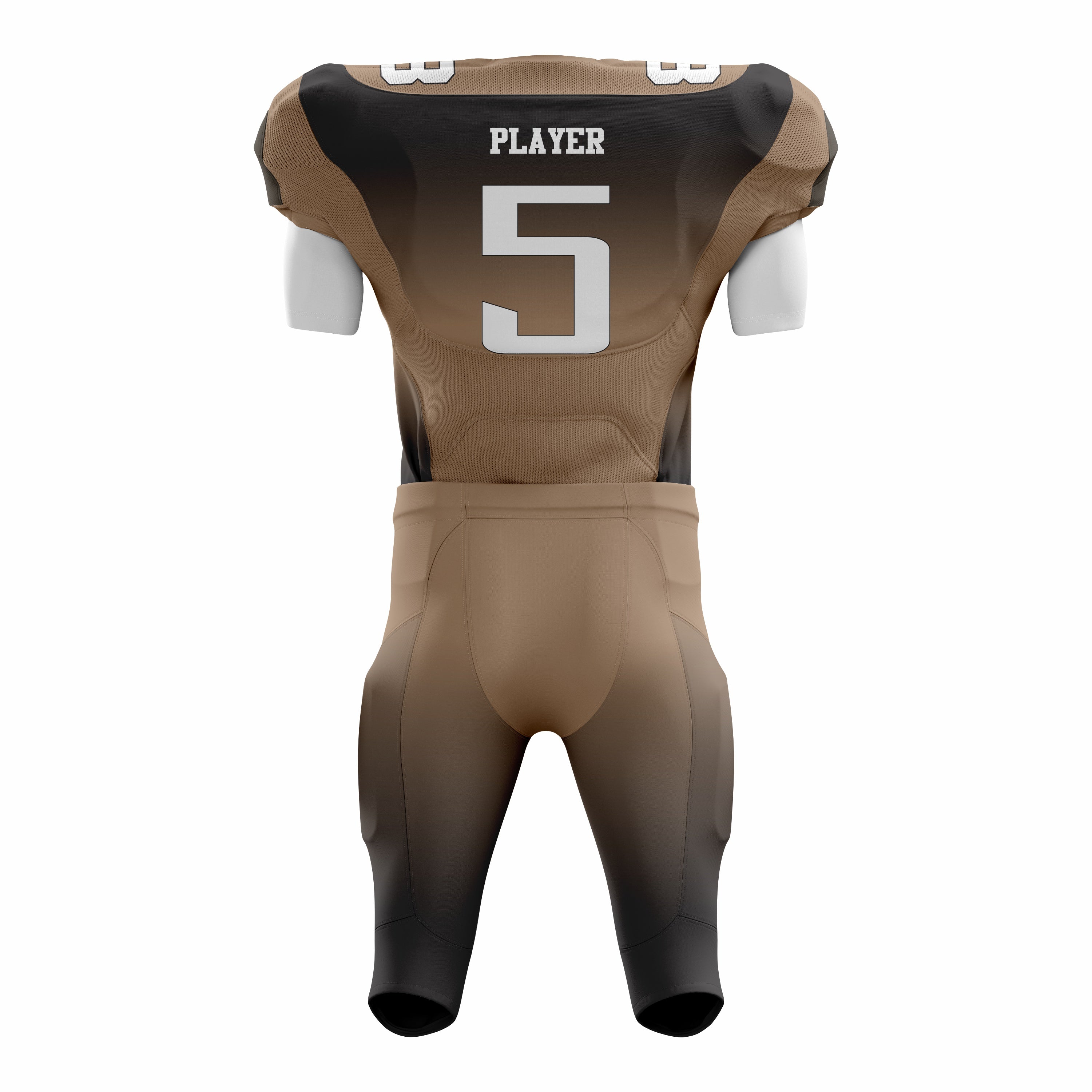 Custom Mustard Black American Football Uniforms with Integrated Pads