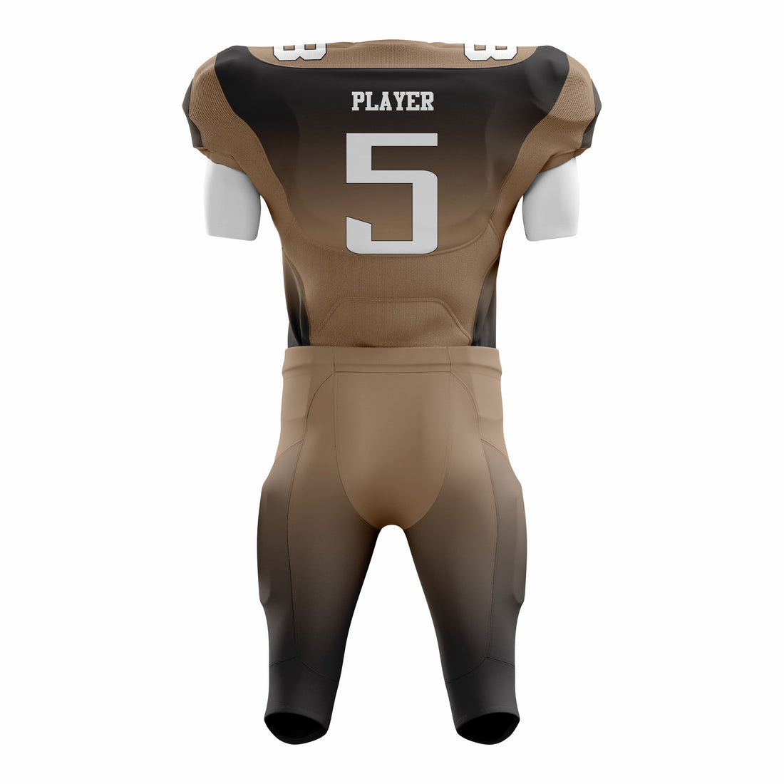 Custom Mustard Black American Football Uniforms with Integrated Pads