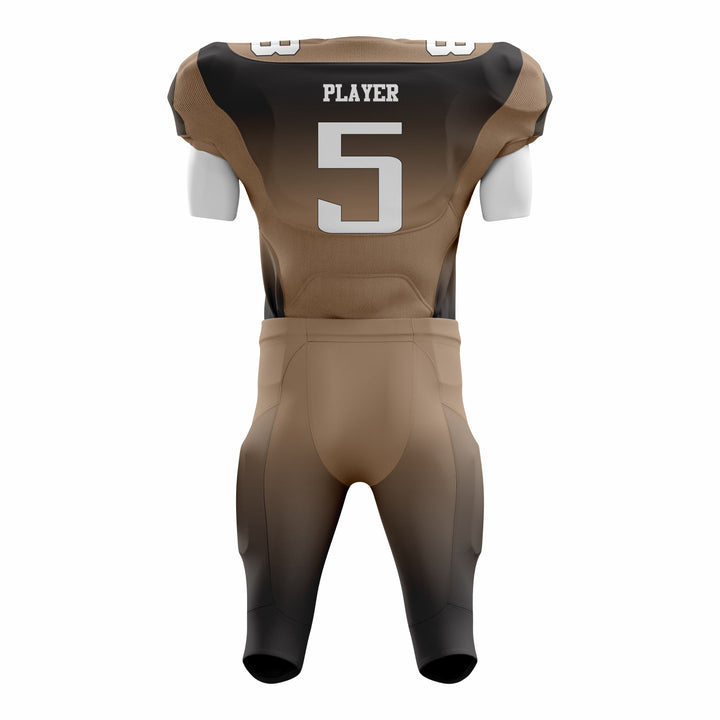 Custom Mustard Black American Football Uniforms with Integrated Pads