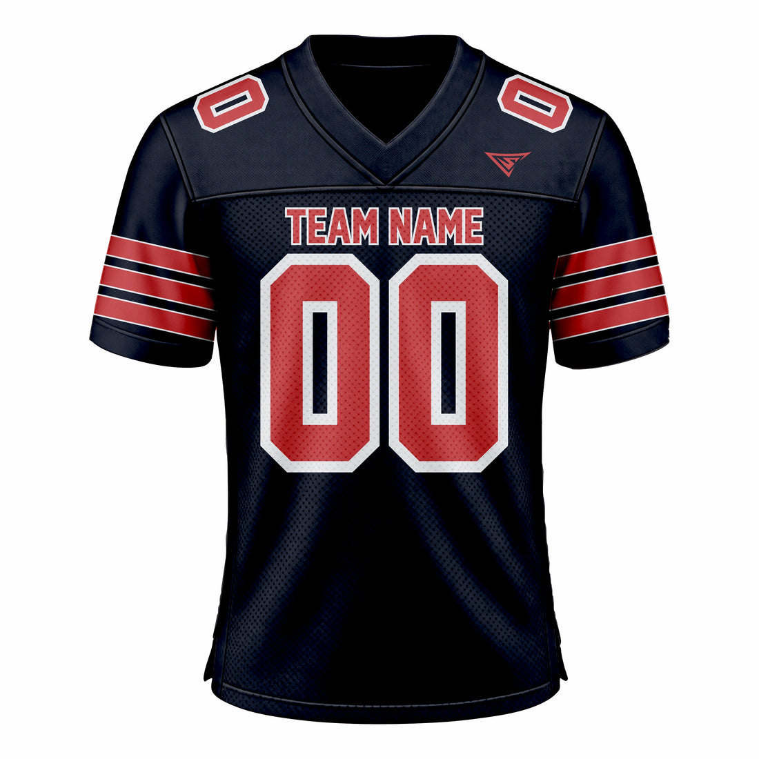 Custom Dark Blue & Red American Football Fan Jersey