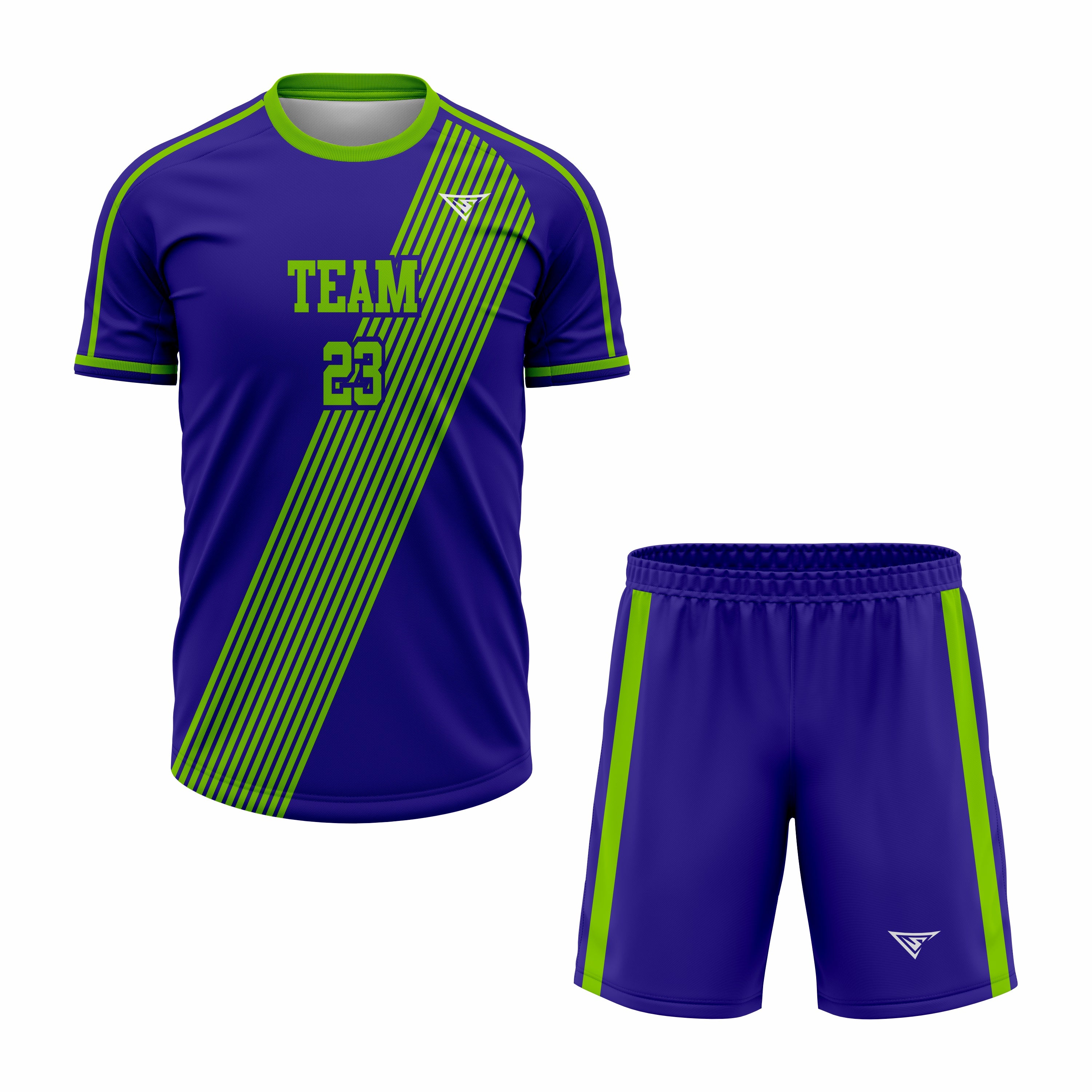 CUSTOM GREEN BLUE SOCCER UNIFORM