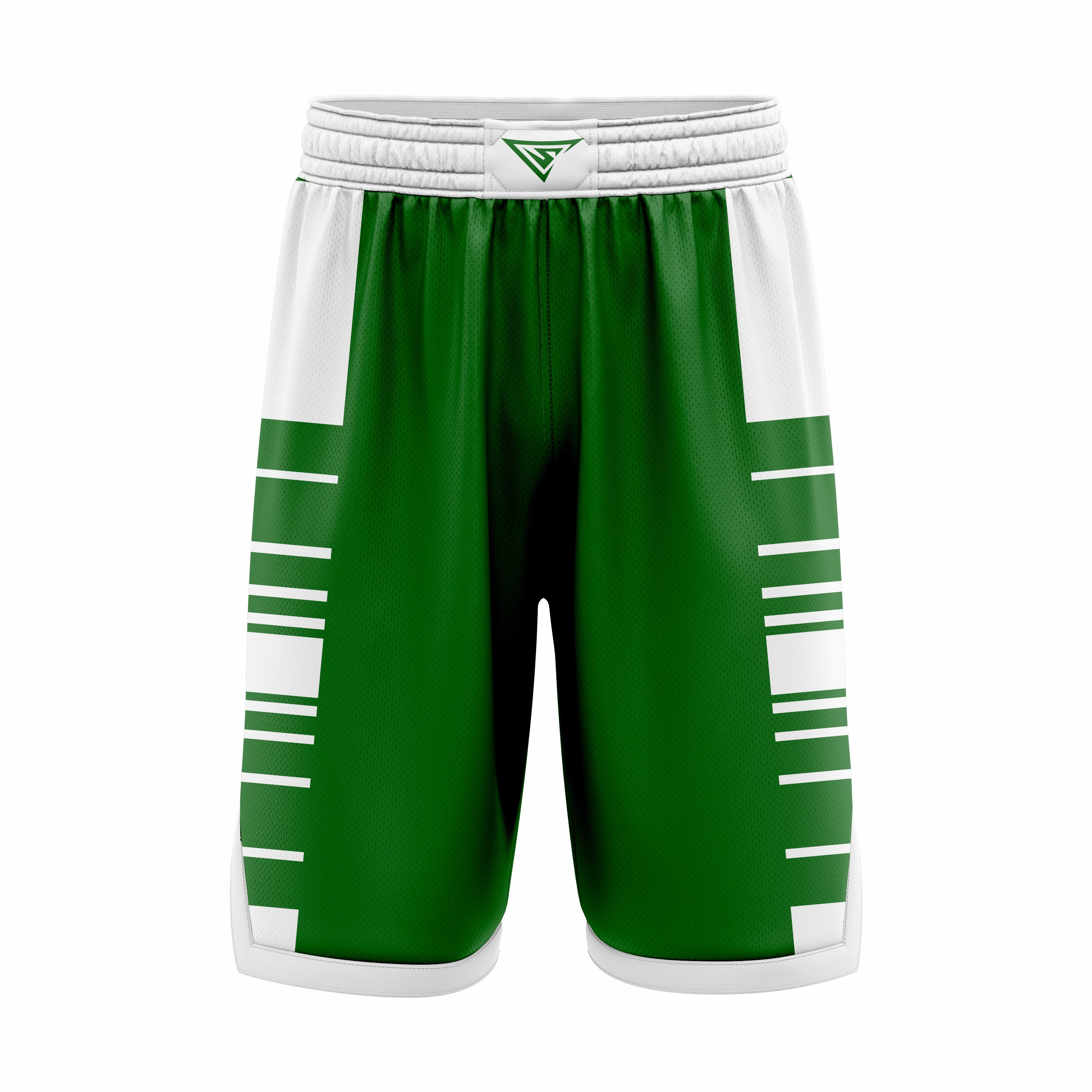 Custom Green & White Authentic Basketball Shorts