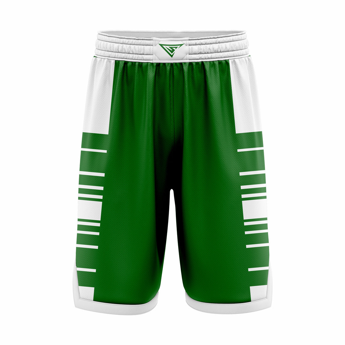 Custom Green & White Authentic Basketball Shorts