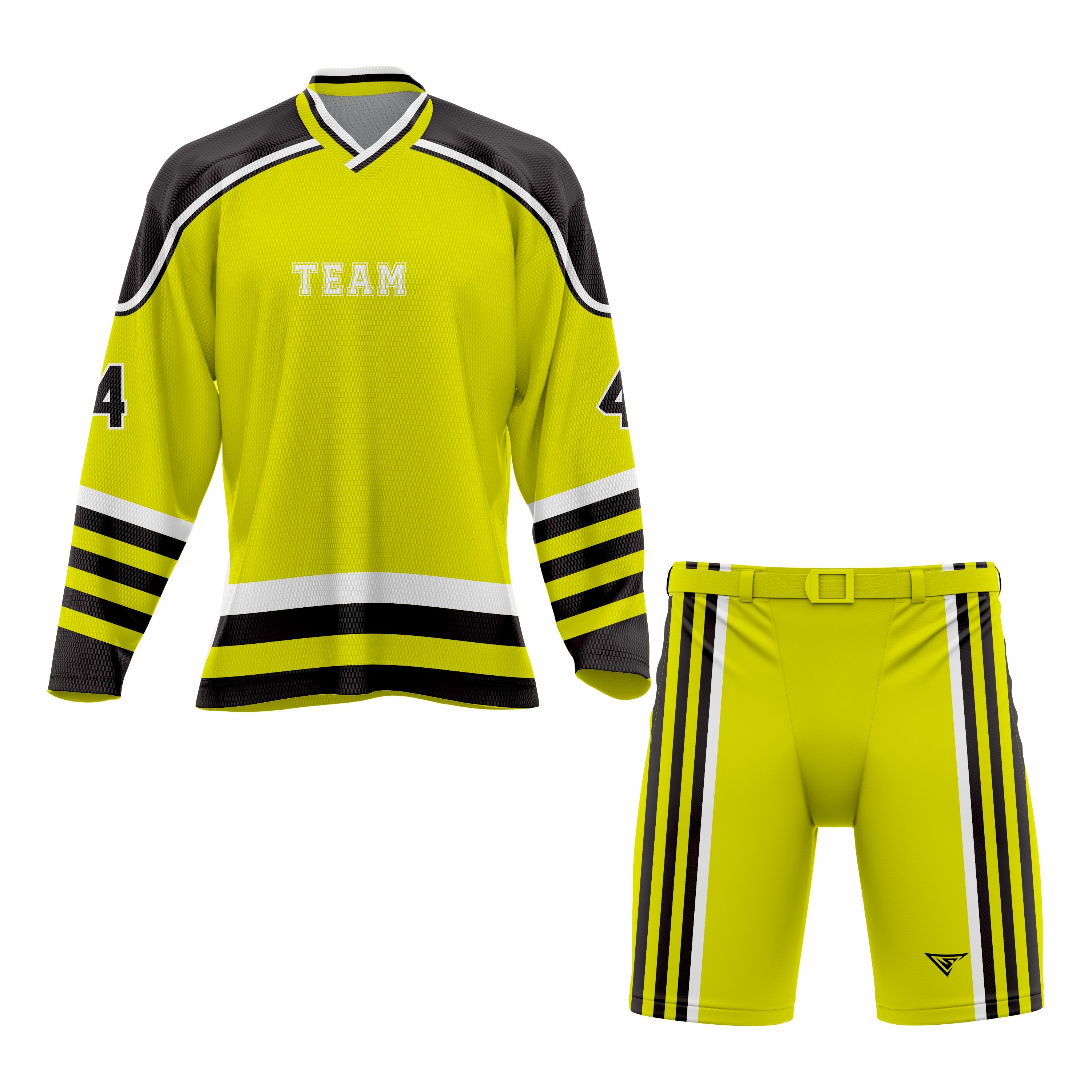 CUSTOM GREEN BLACK HOCKEY UNIFORM