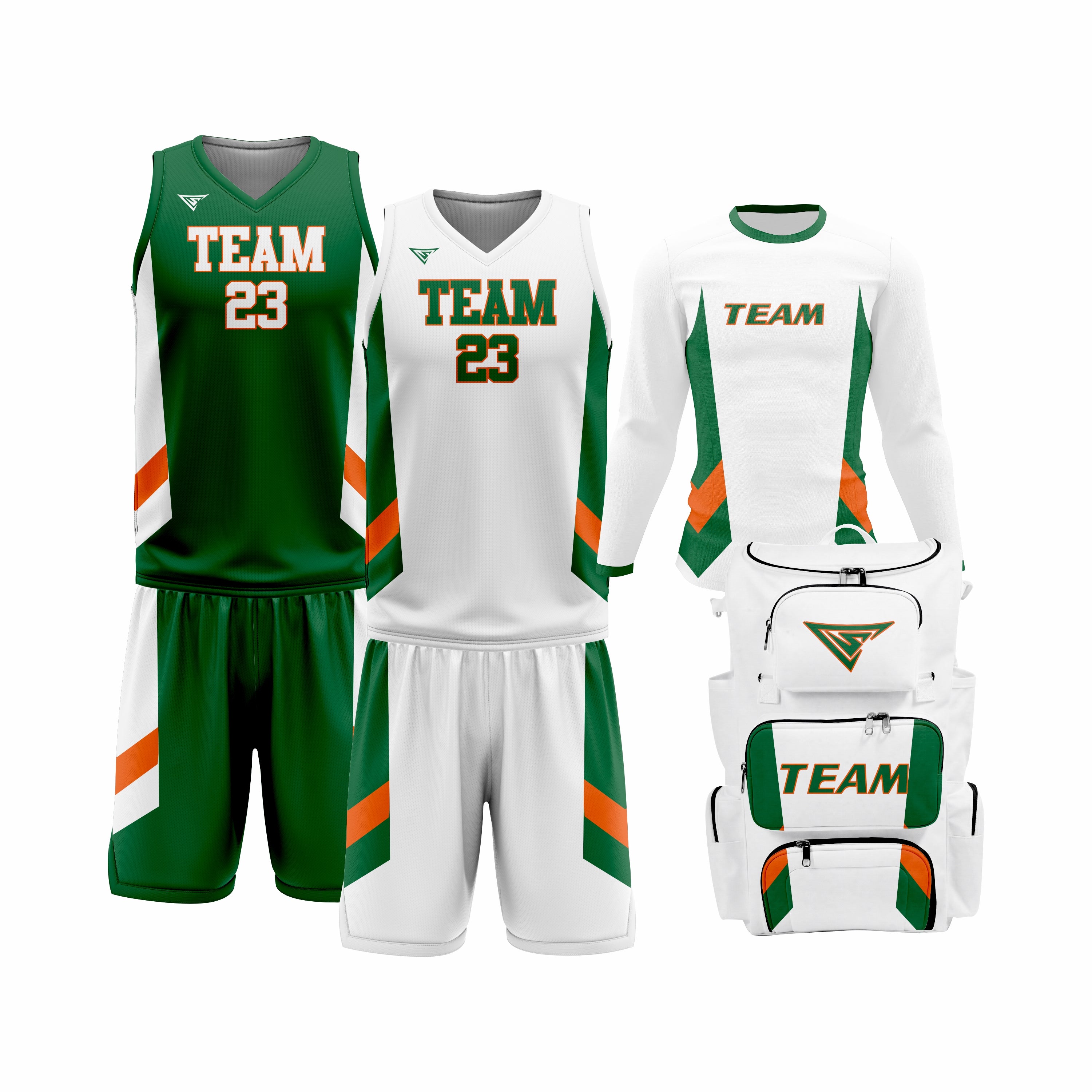 Custom Green White Basketball Team Uniform Package - Pro