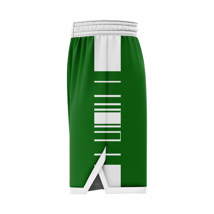 Custom Green & White Authentic Basketball Shorts