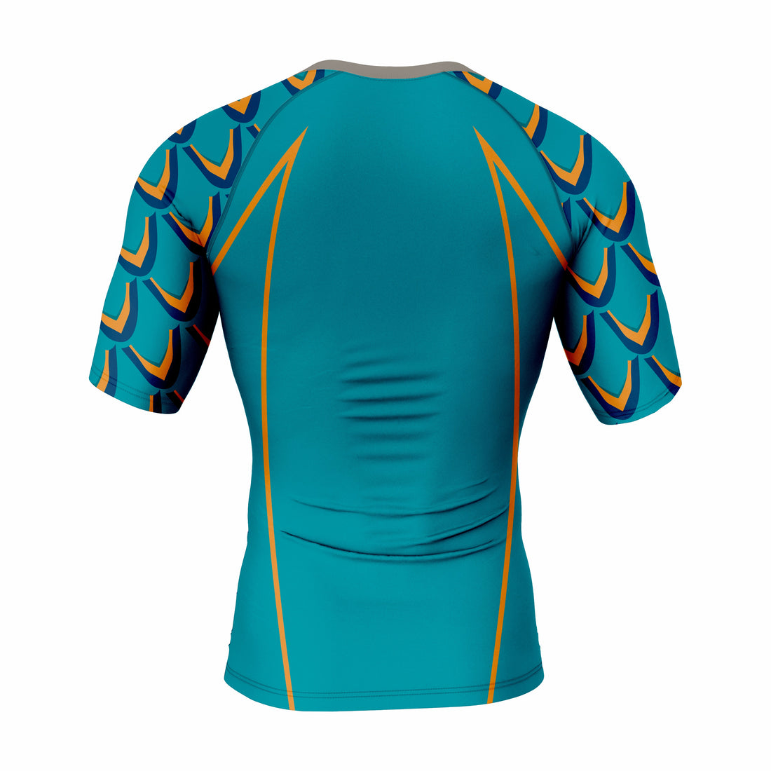 Custom Teal Yellow Authentic Short Sleeve Compression Shirt