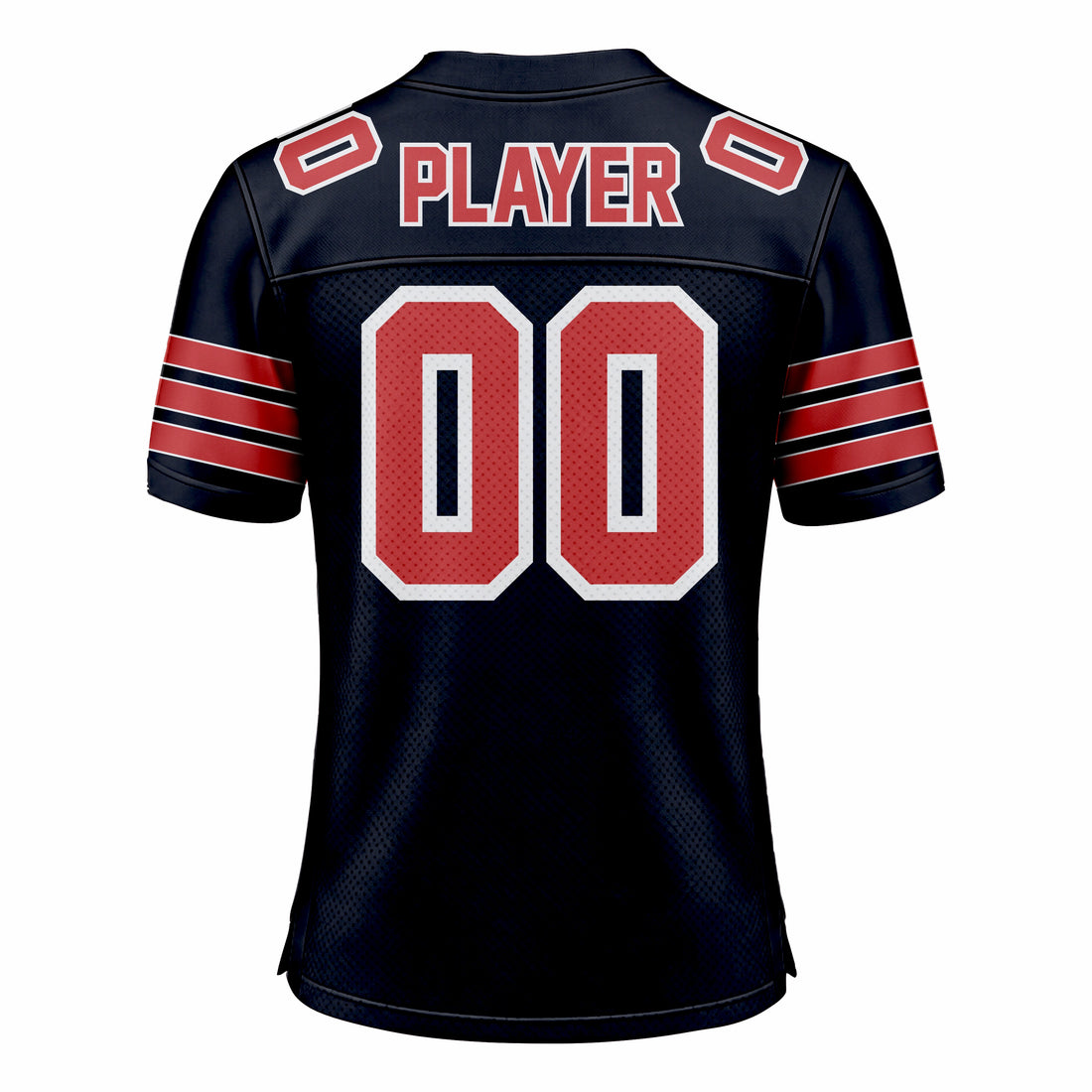 Custom Dark Blue & Red American Football Fan Jersey