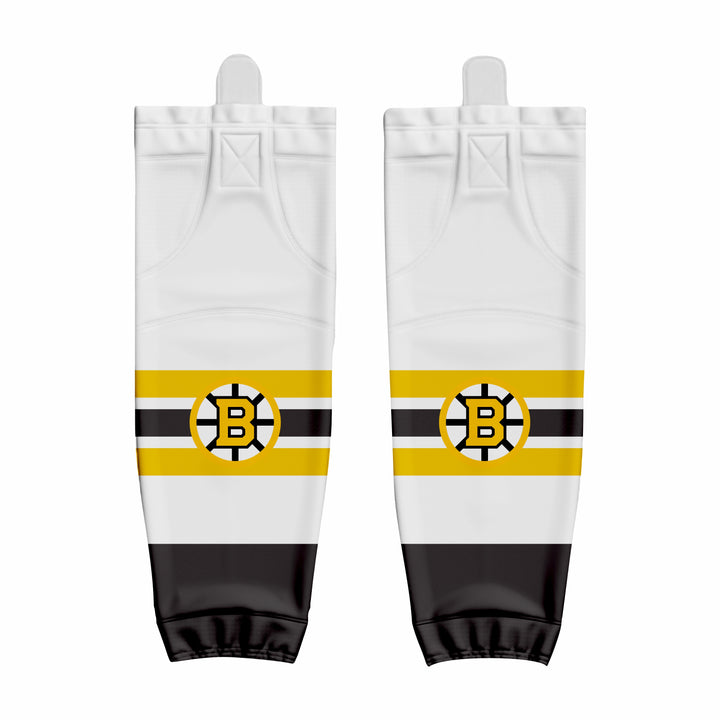 Custom White Yellow Hockey Socks