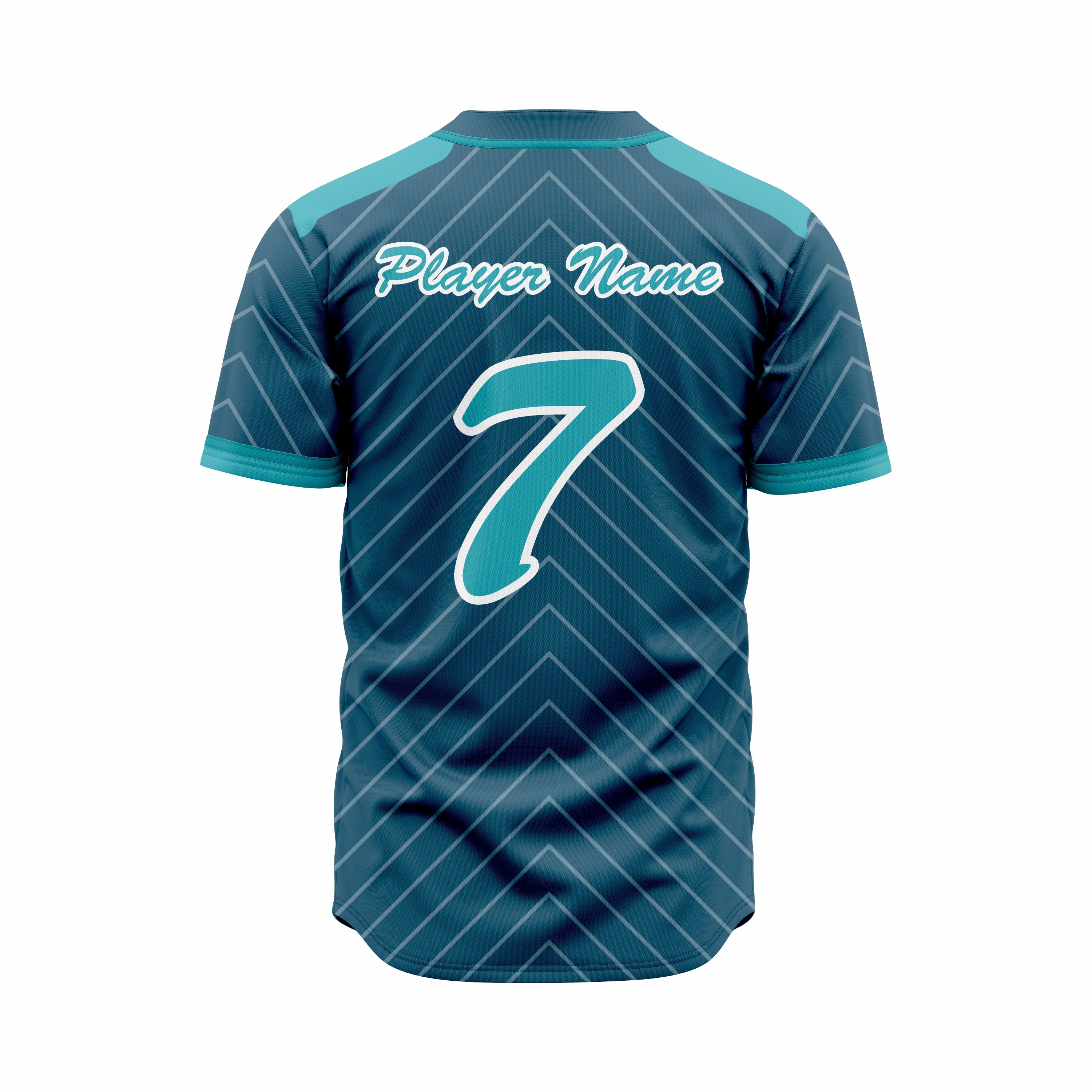 Custom Blue, Cyan & White Authentic Baseball full Buttons Jersey
