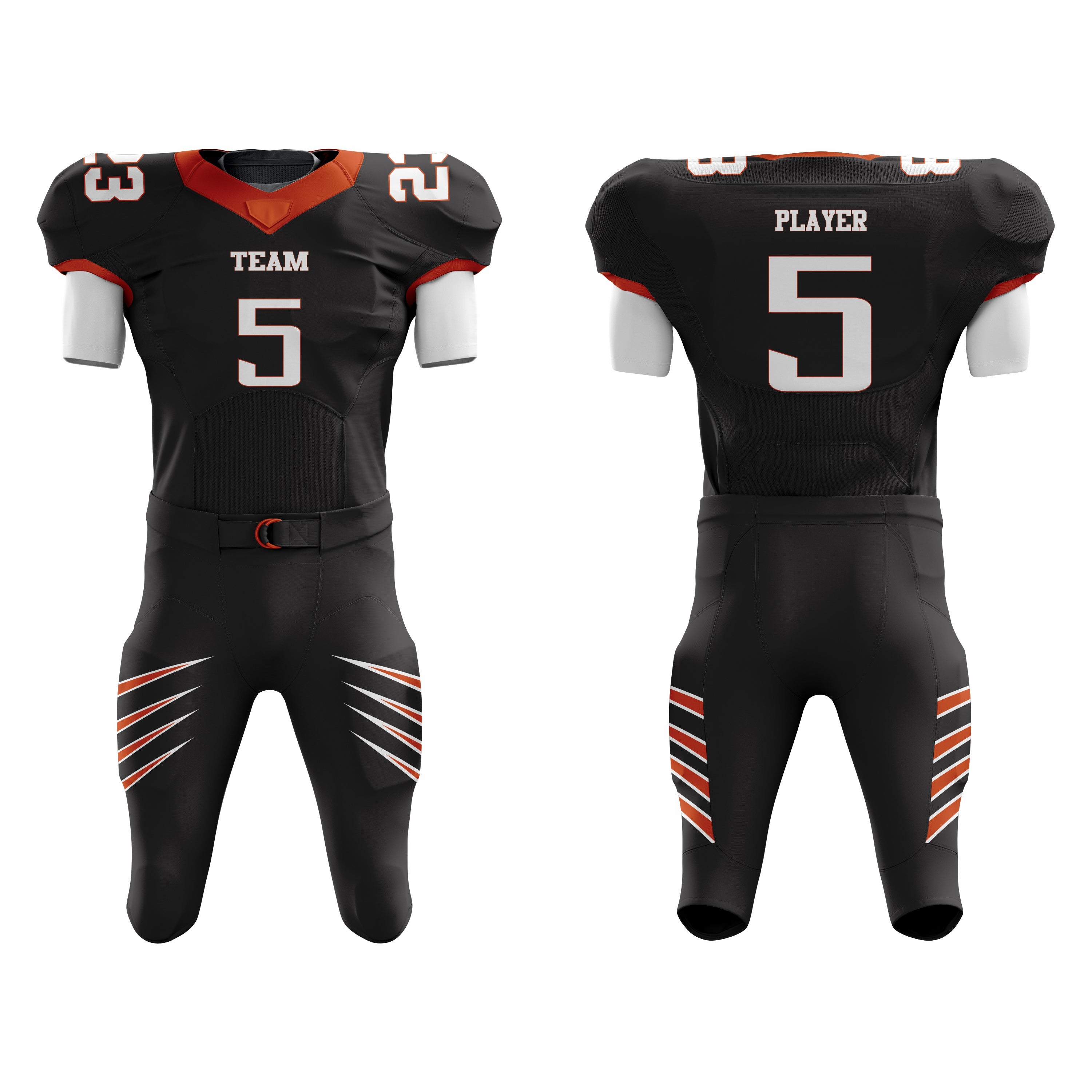 CUSTOM BLACK WHITE AMERICAN FOOTBALL UNIFORM