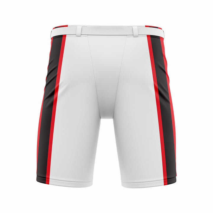 Custom White Black Red Hockey Shell Short