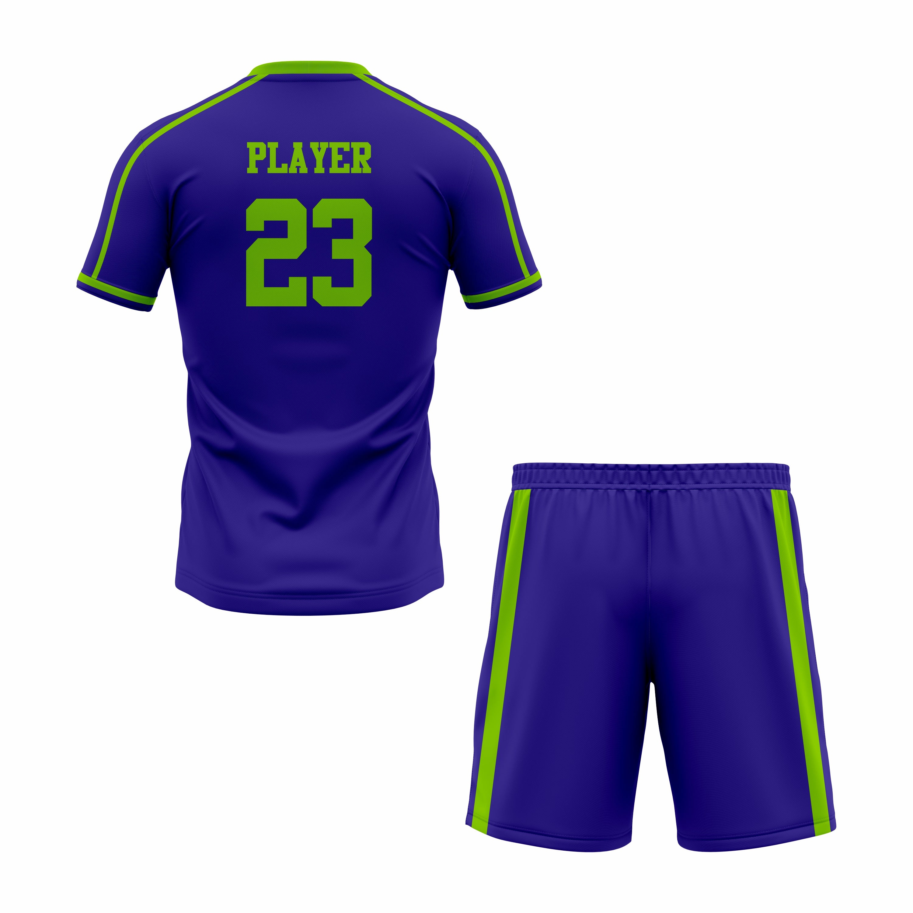 CUSTOM GREEN BLUE SOCCER UNIFORM