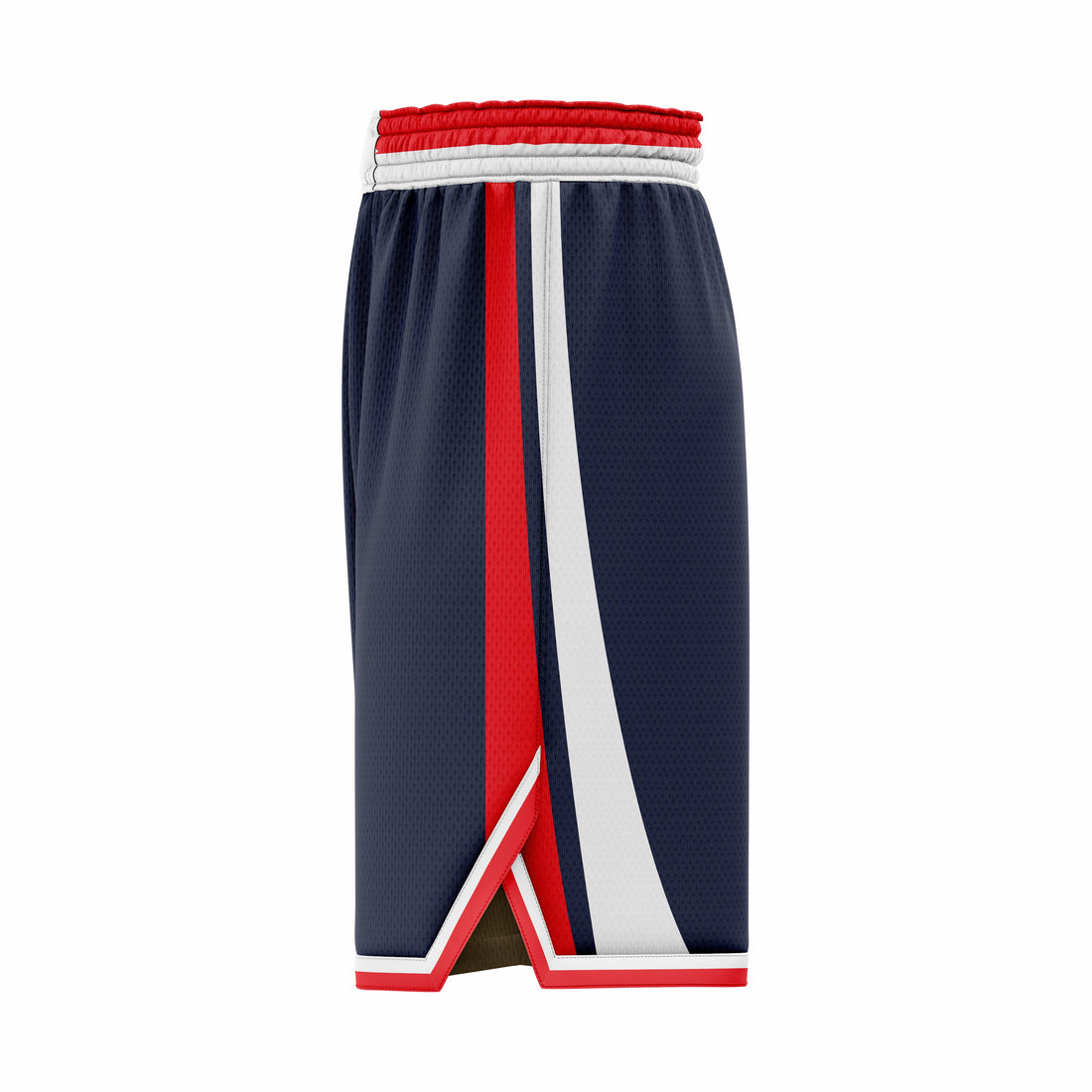 Custom White Red Navy Authentic Basketball Shorts