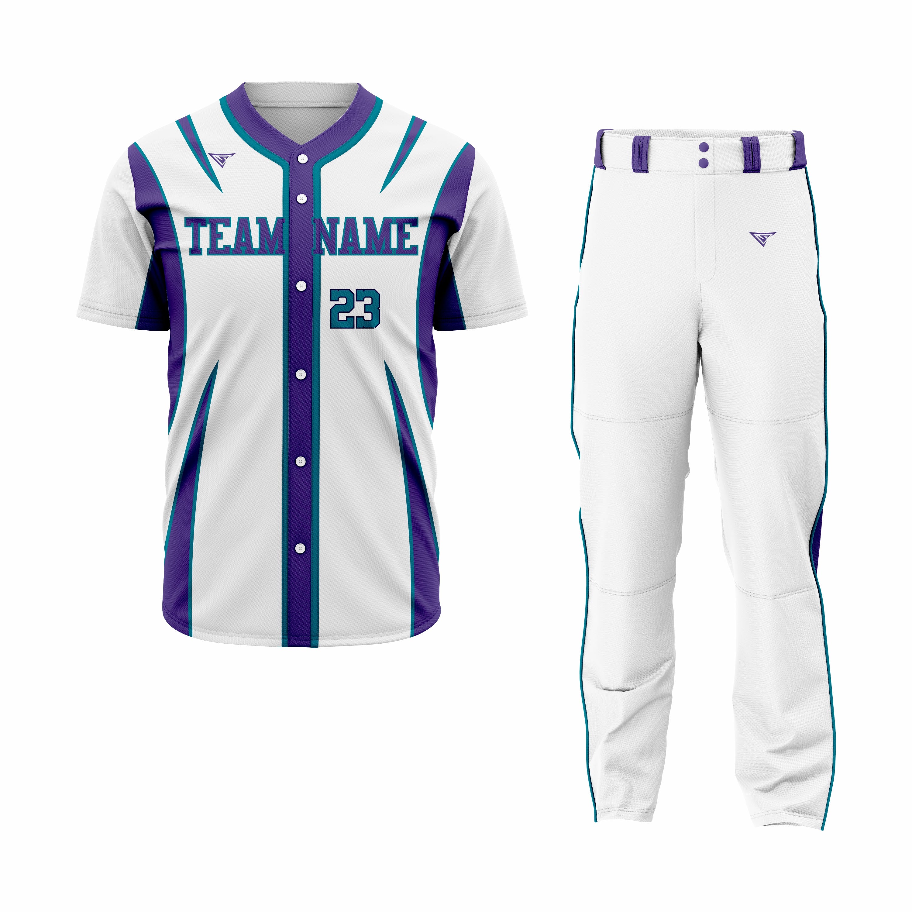 CUSTOM BLUE WHITE BASEBALL UNIFORM