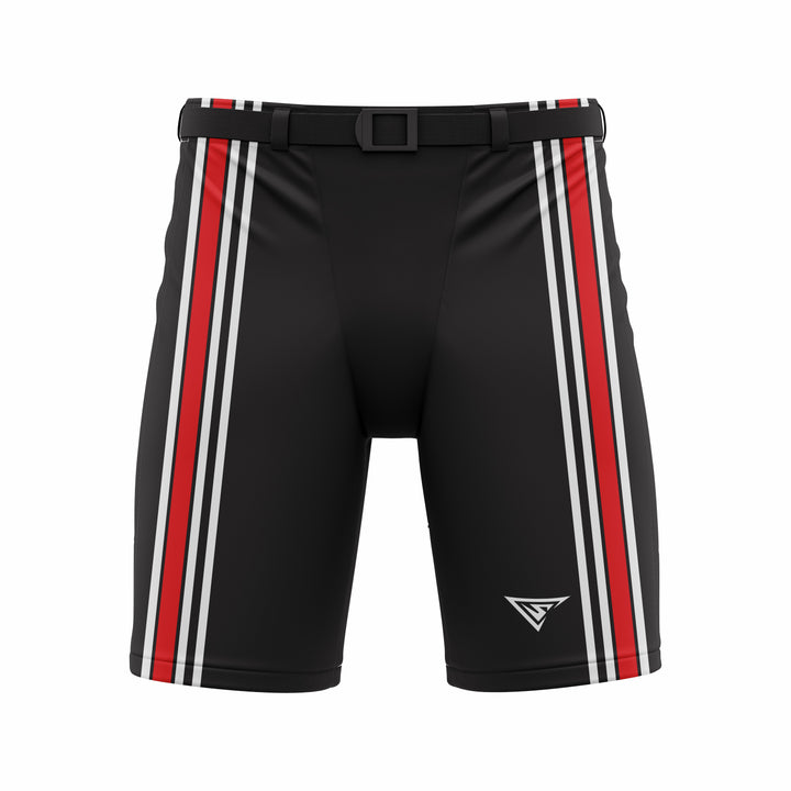 Custom Black red white Hockey Shell Short