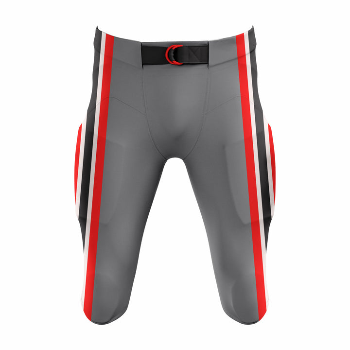 Custom Grey, Red & White American Football Pant