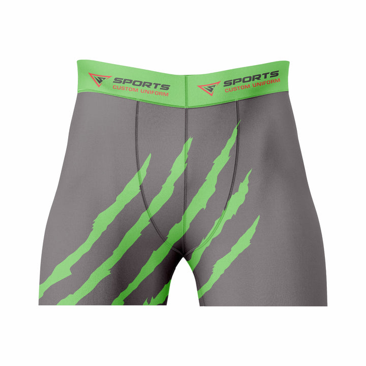 Custom Gray Green Authentic Compression Short