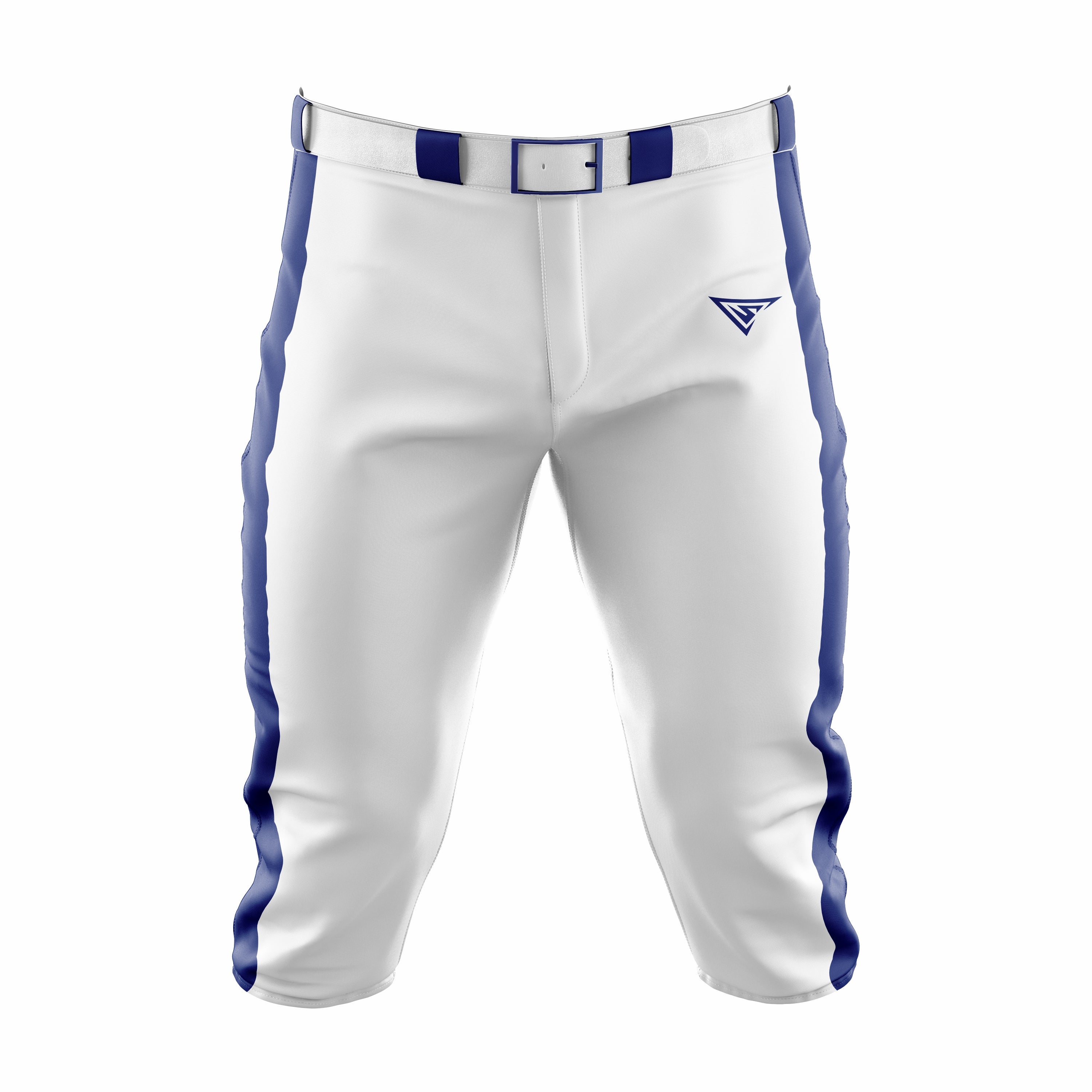 Custom White & Dark Blue softball Knicker Pant