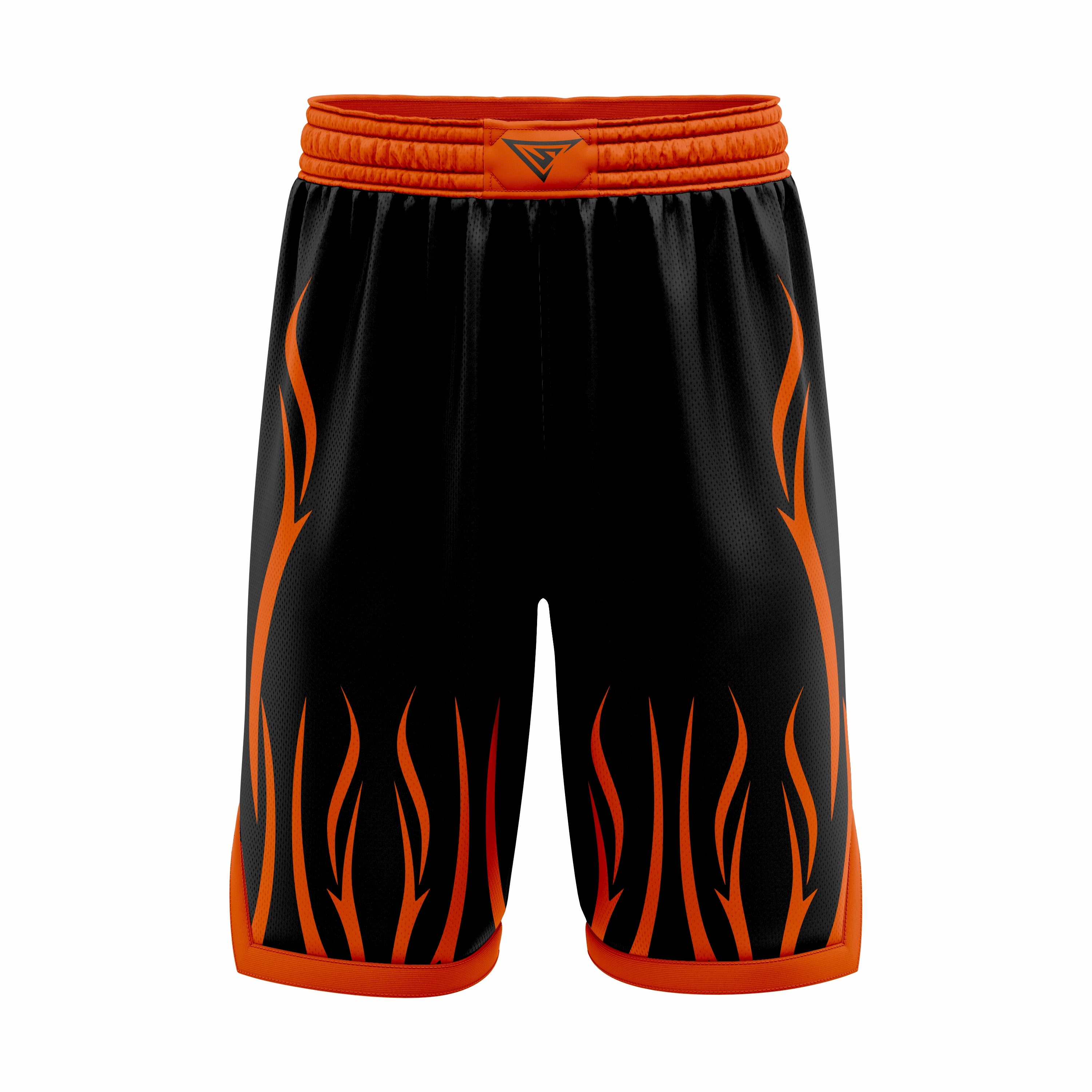 Custom Black & Orange Authentic Basketball Shorts