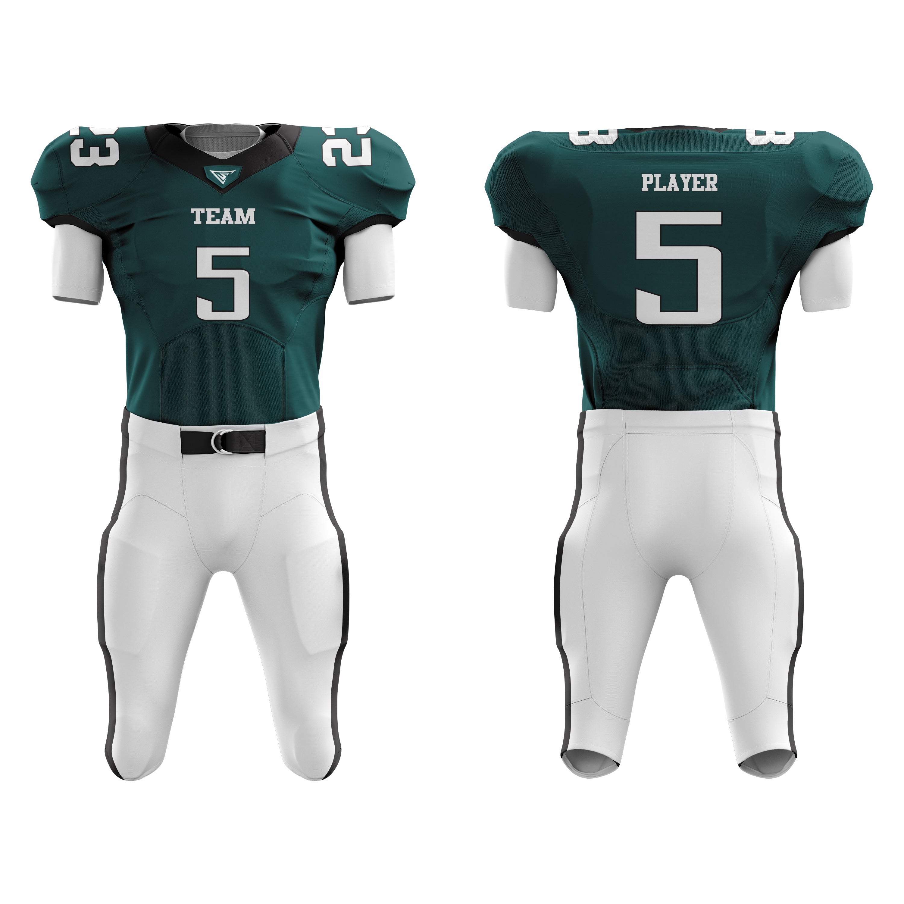 CUSTOM GREEN WHITE AMERICAN FOOTBALL UNIFORM