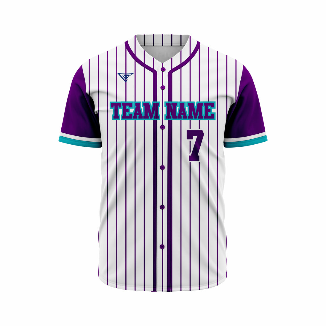 Custom White, Purple & Teal Authentic Softball full Buttons Jersey