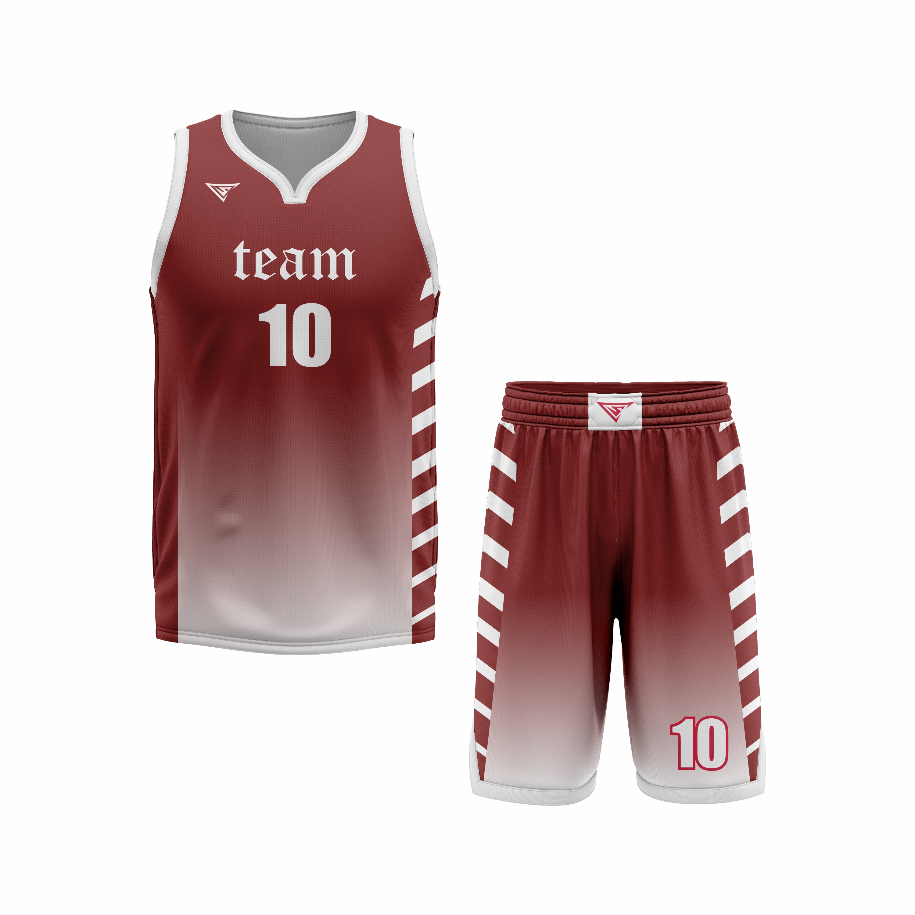 CUSTOM MAROON WHITE BASKETBALL UNIFORM