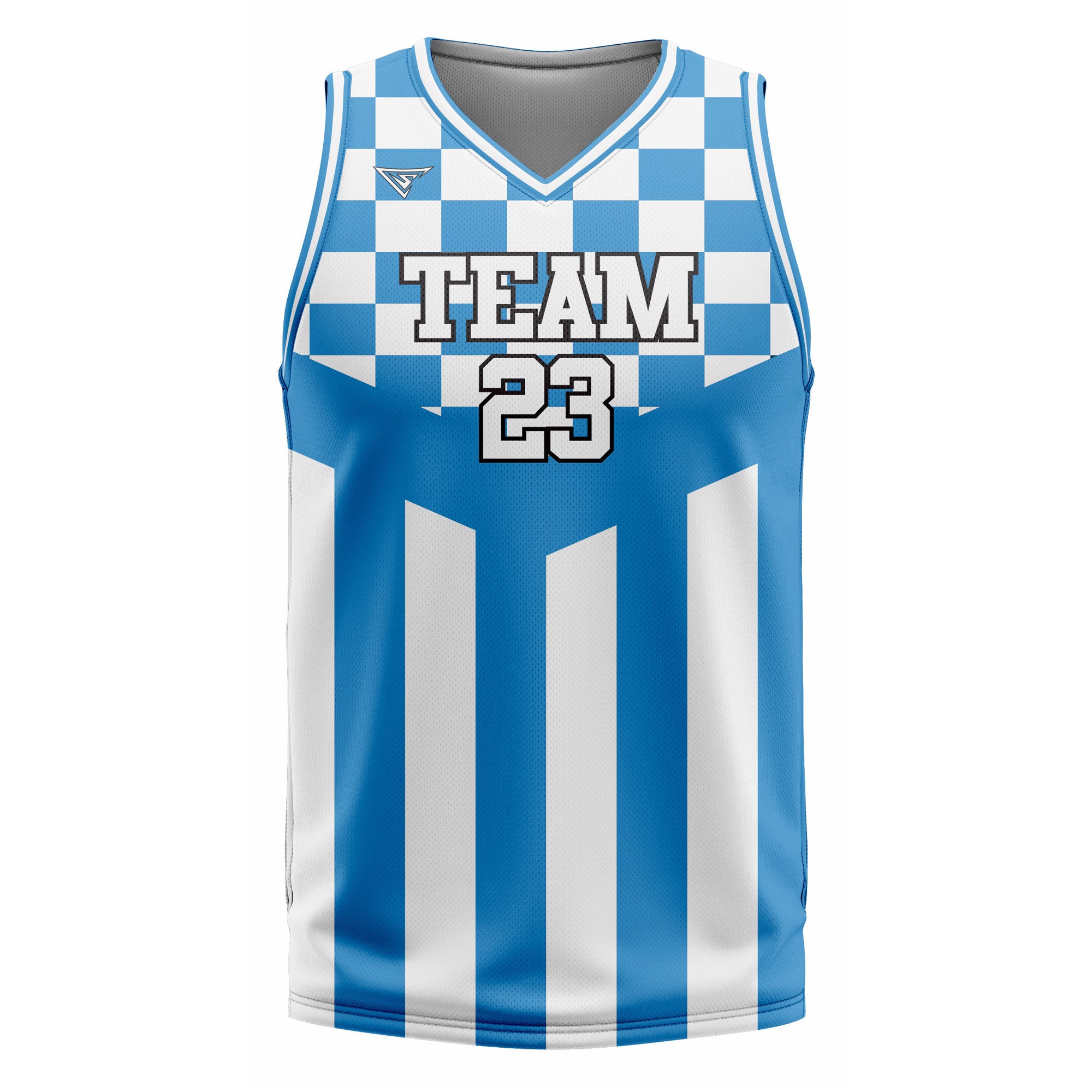 CUSTOM LIGHT BLUE WHITE BASKETBALL JERSEY