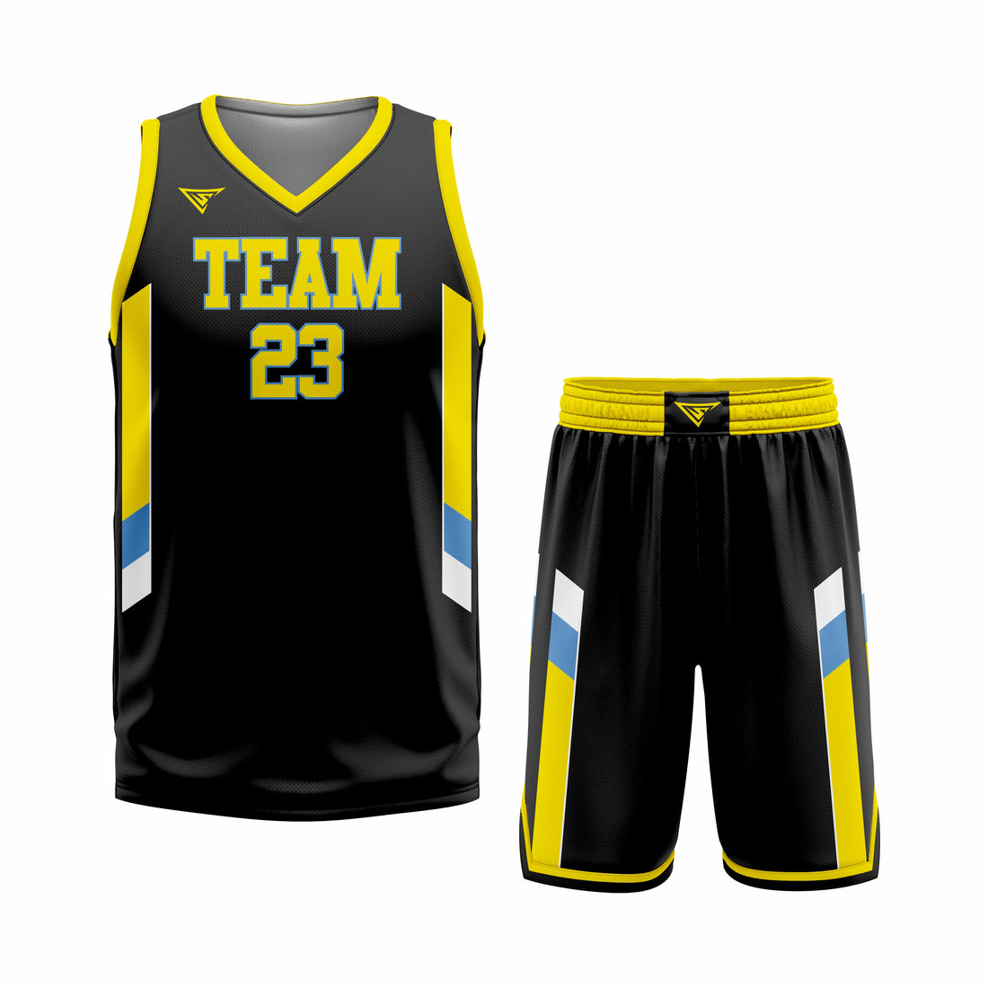 Custom Yellow Black White Basketball Uniform Set | Sports Custom Uniform