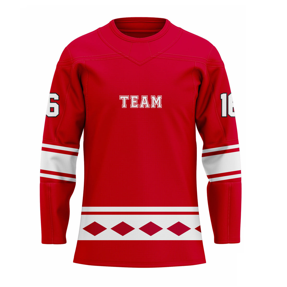 CUSTOM RED WHITE HOCKEY JERSEY