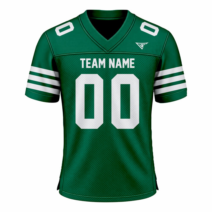 Custom Green & White American Football Fan Jersey