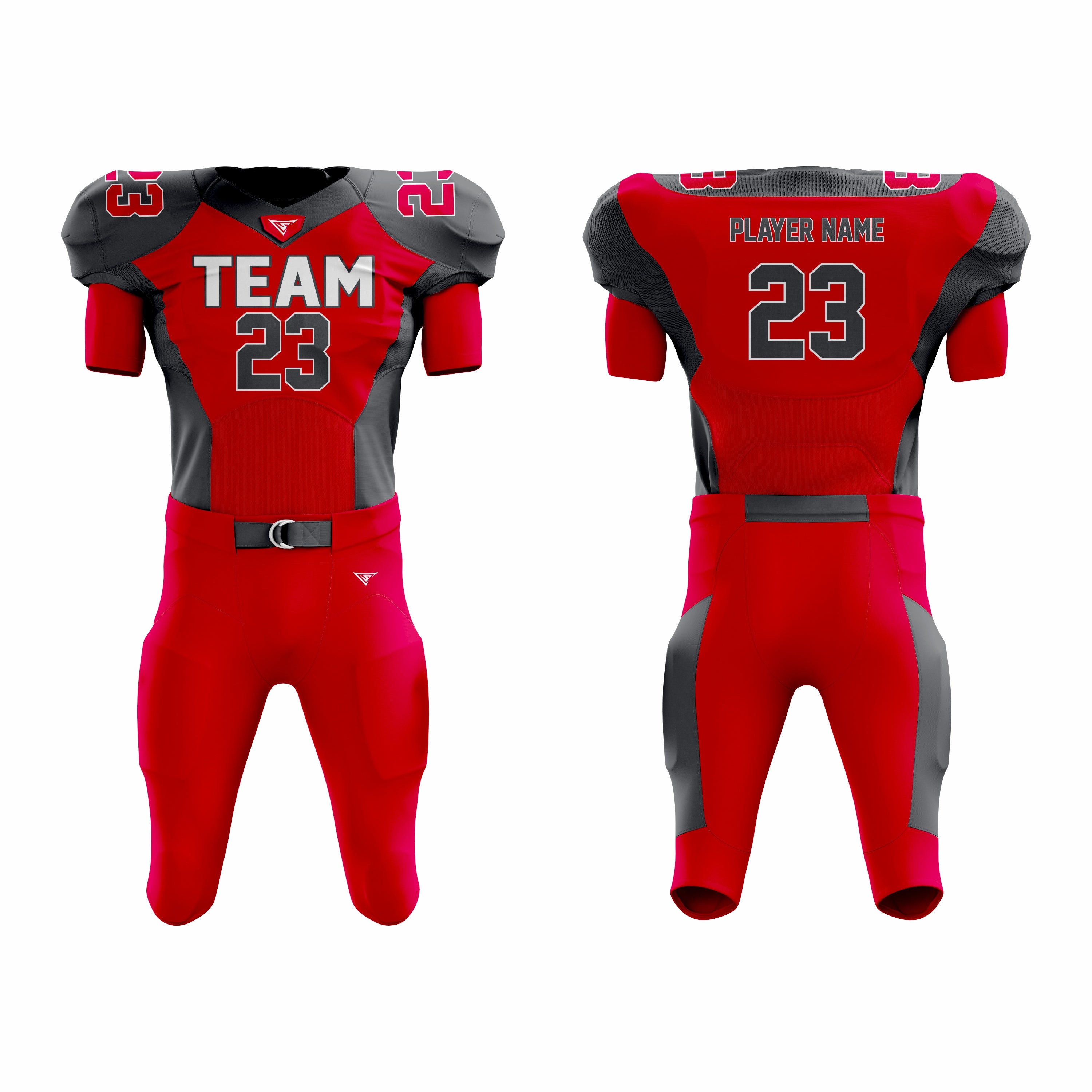 CUSTOM BLACK RED AMERICAN FOOTBALL UNIFORM